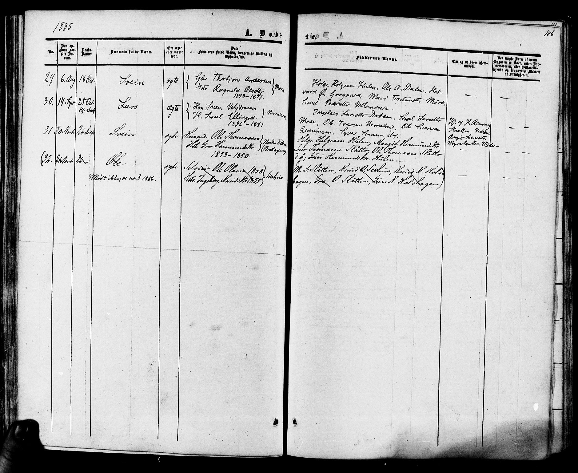Hol kirkebøker, SAKO/A-227/F/Fa/L0002: Parish register (official) no. I 2, 1870-1886, p. 106