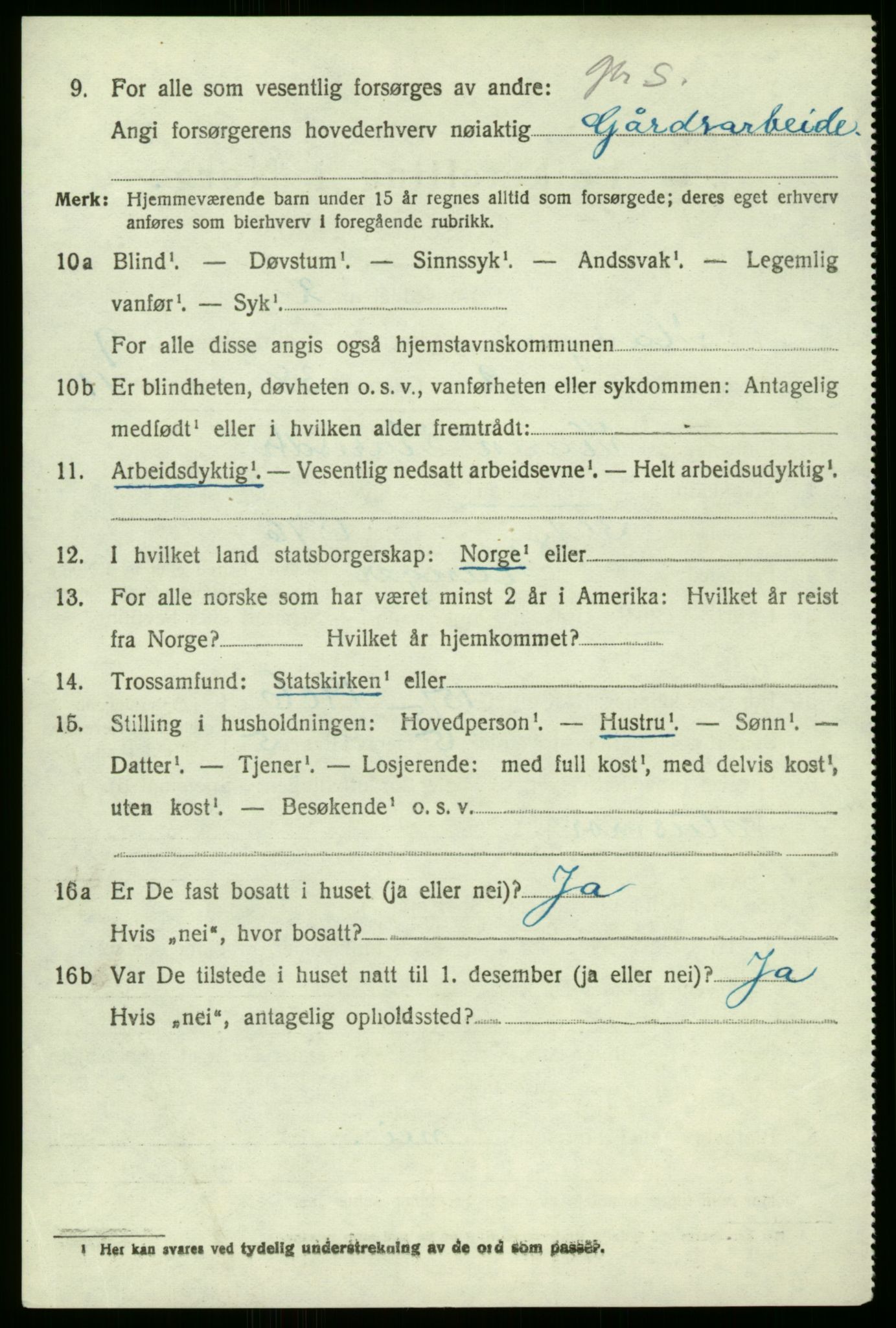 SAB, 1920 census for Manger, 1920, p. 5450