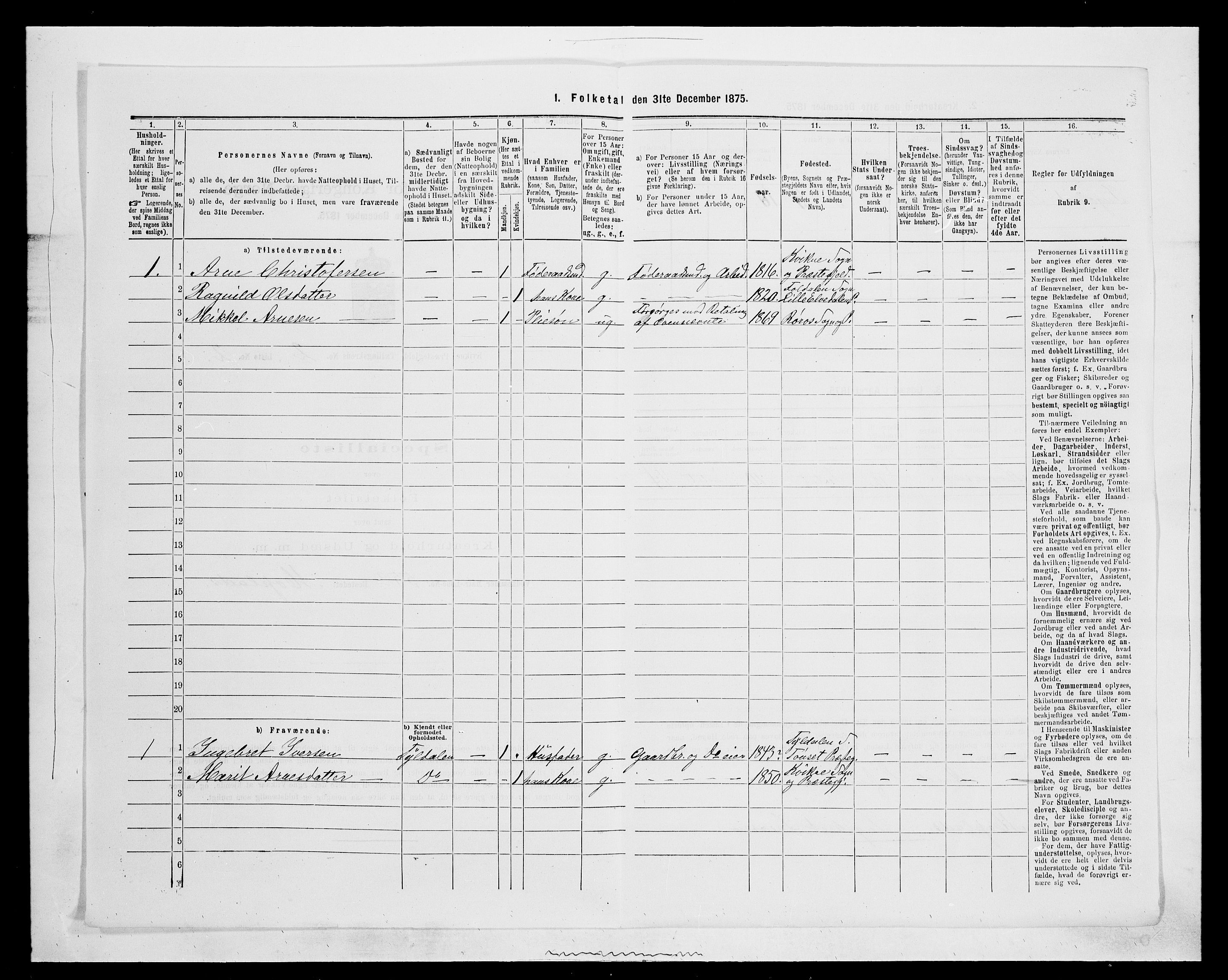 SAH, 1875 census for 0440P Kvikne, 1875, p. 132