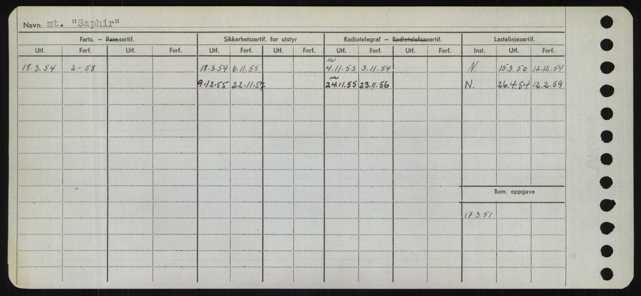 Sjøfartsdirektoratet med forløpere, Skipsmålingen, RA/S-1627/H/Hd/L0032: Fartøy, San-Seve, p. 174