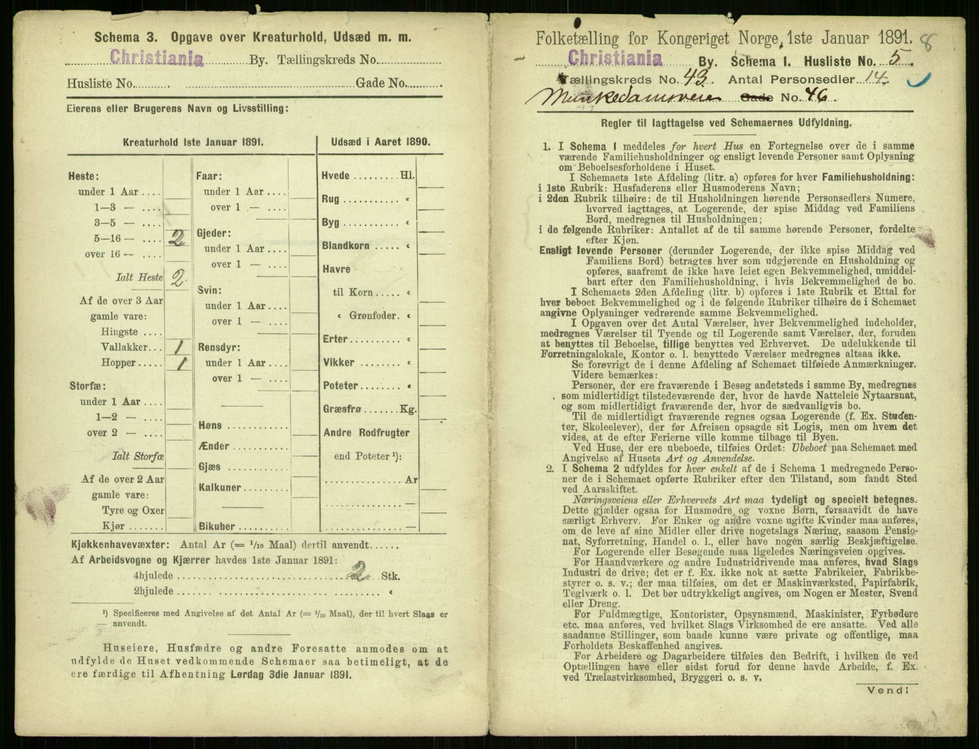 RA, 1891 census for 0301 Kristiania, 1891, p. 25522