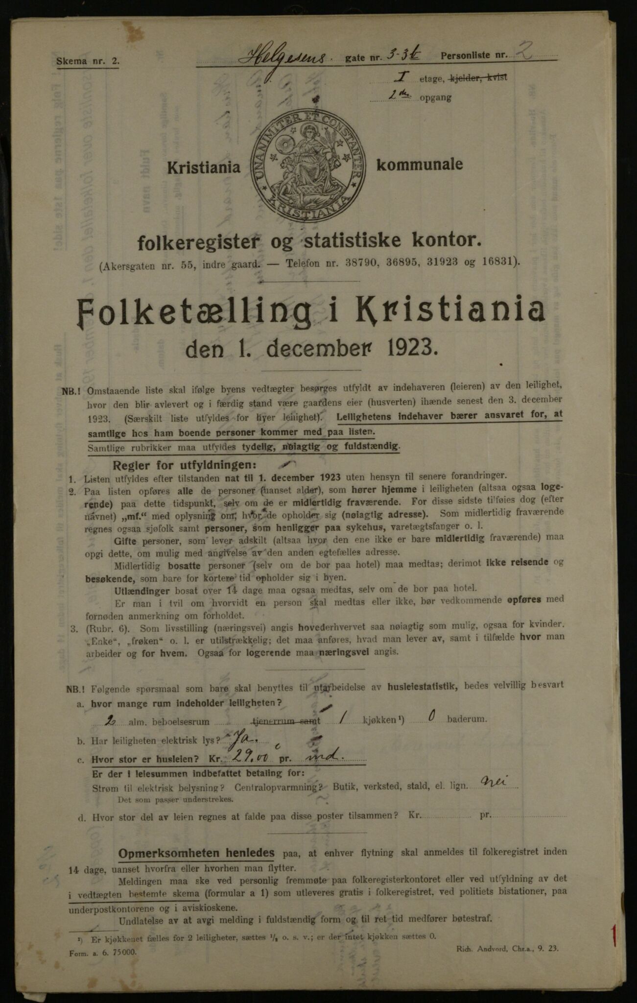 OBA, Municipal Census 1923 for Kristiania, 1923, p. 42180