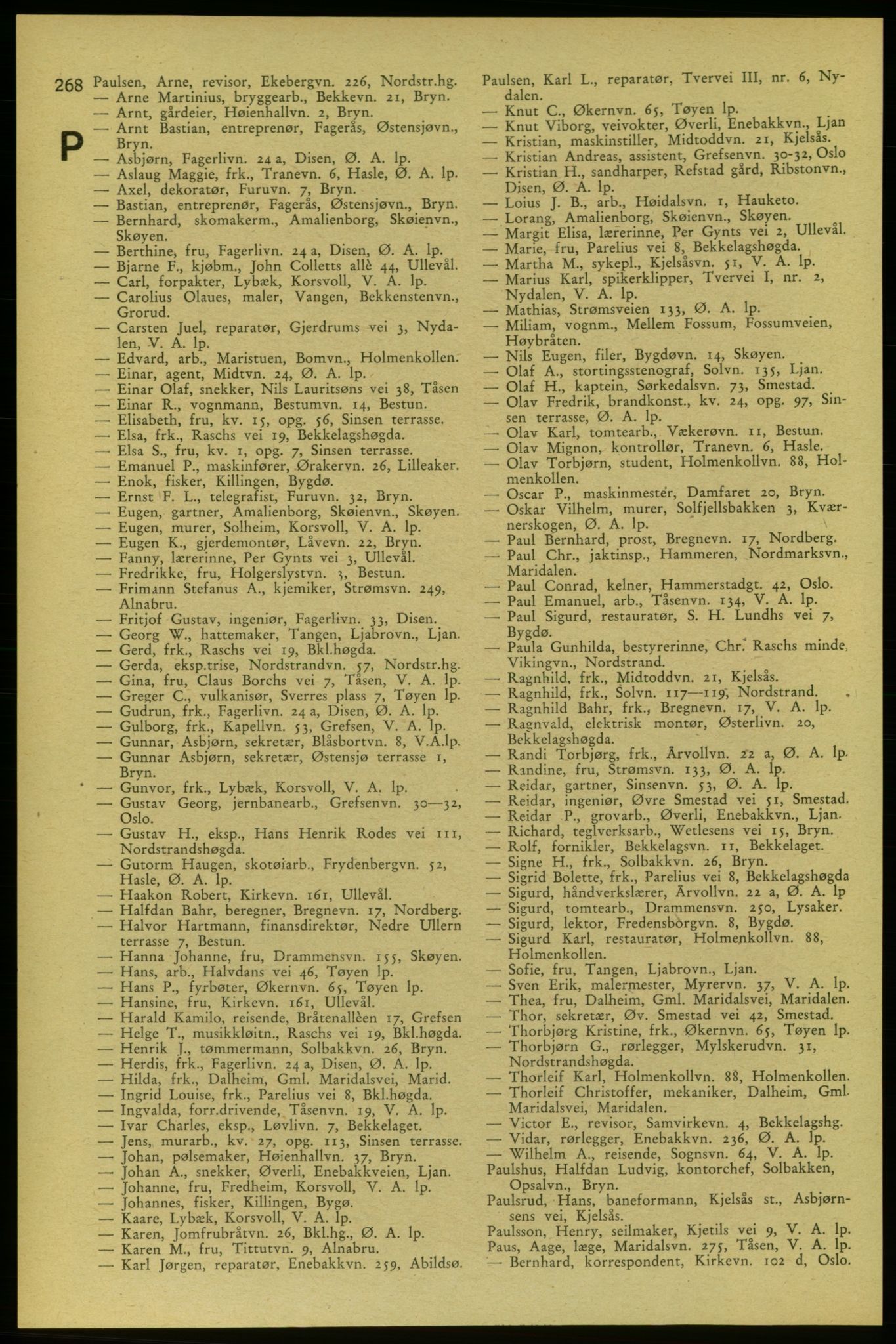 Aker adressebok/adressekalender, PUBL/001/A/006: Aker adressebok, 1937-1938, p. 268