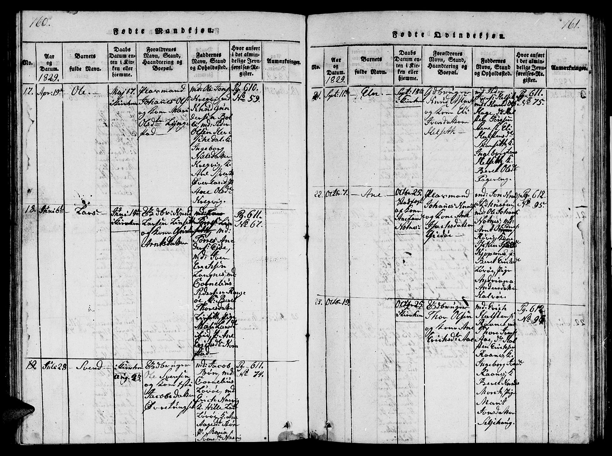 Ministerialprotokoller, klokkerbøker og fødselsregistre - Møre og Romsdal, AV/SAT-A-1454/570/L0831: Parish register (official) no. 570A05, 1819-1829, p. 160-161