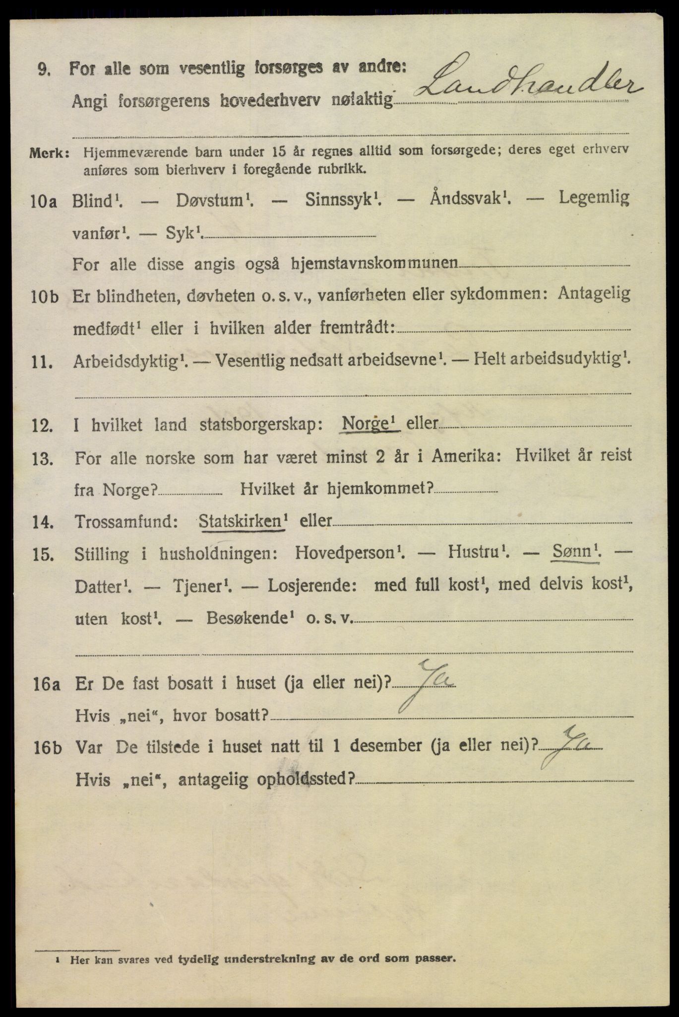 SAH, 1920 census for Trysil, 1920, p. 4642