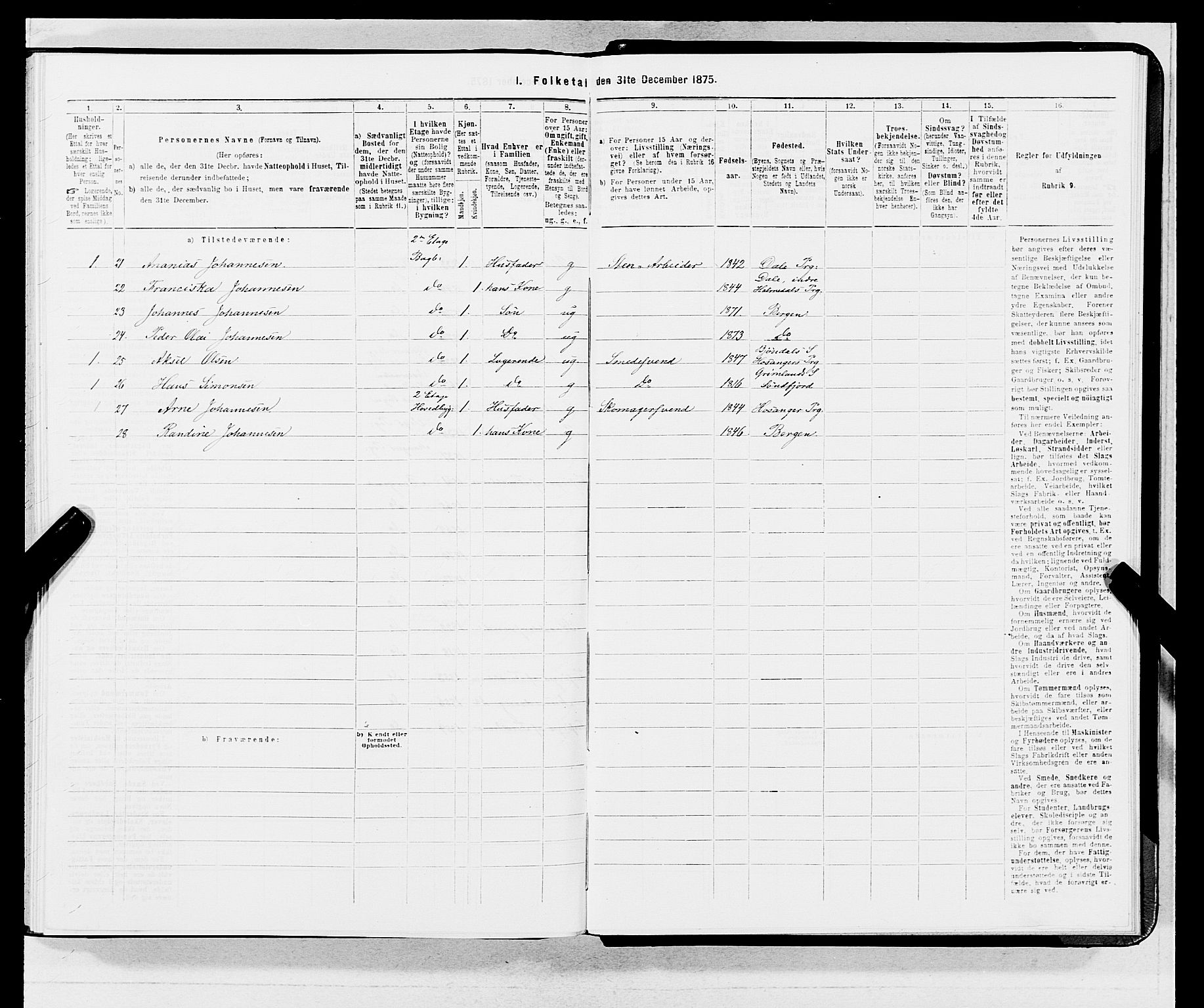 SAB, 1875 census for 1301 Bergen, 1875, p. 4064