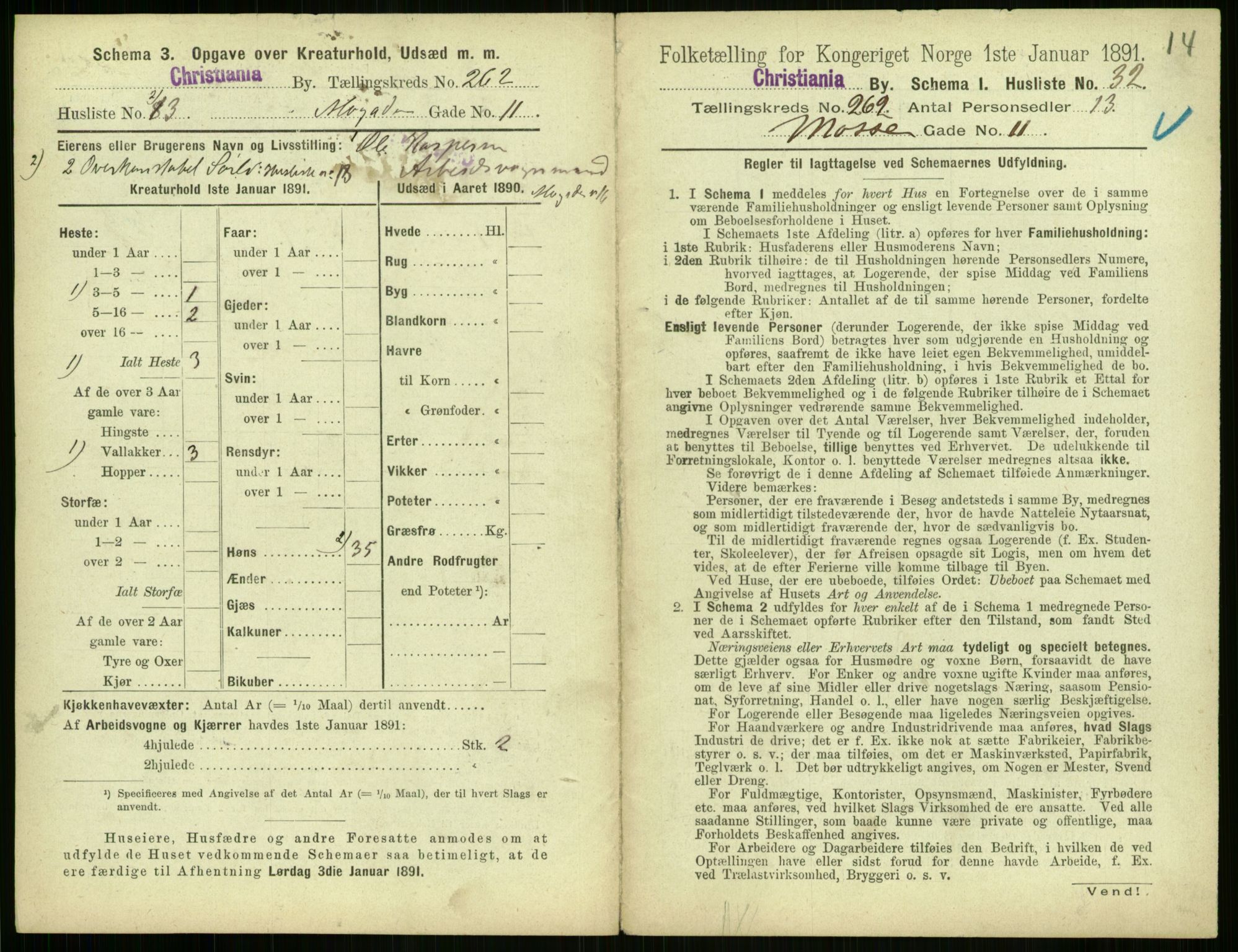 RA, 1891 census for 0301 Kristiania, 1891, p. 159078