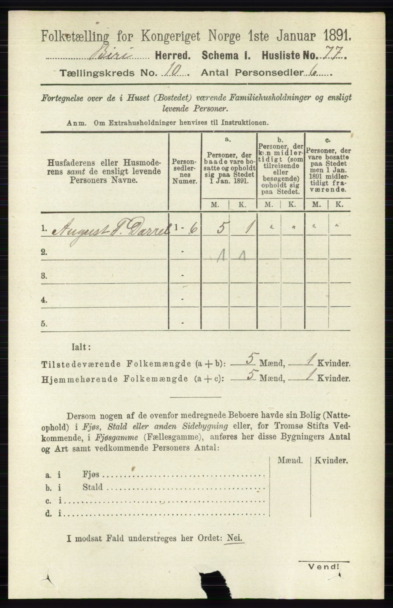 RA, 1891 census for 0525 Biri, 1891, p. 3817