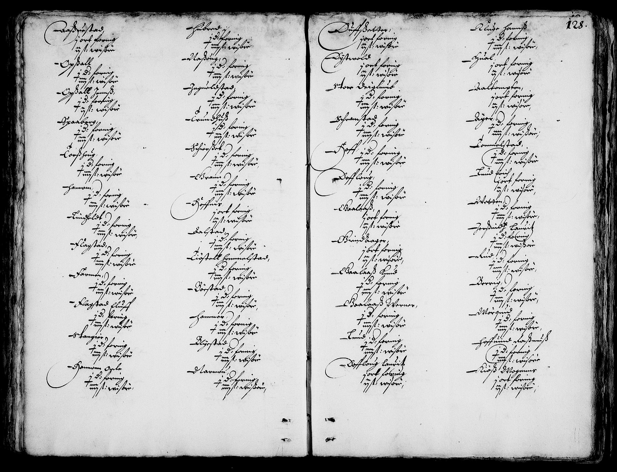 Rentekammeret inntil 1814, Realistisk ordnet avdeling, AV/RA-EA-4070/On/L0001/0002: Statens gods / [Jj 2]: Jordebok og forklaring over atkomstene til Hannibal Sehesteds gods, 1651, p. 127b-128a