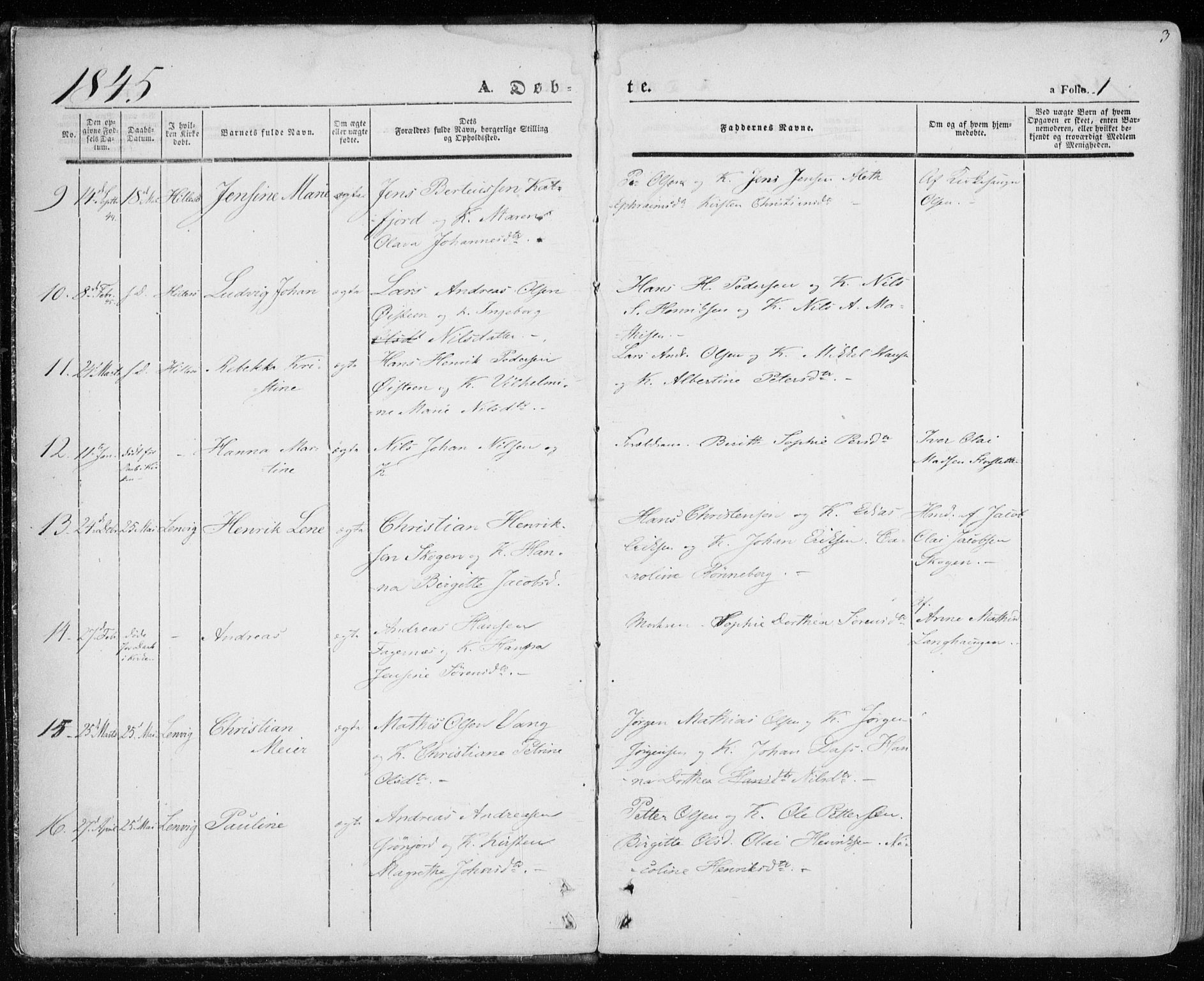 Lenvik sokneprestembete, SATØ/S-1310/H/Ha/Haa/L0006kirke: Parish register (official) no. 6, 1845-1854, p. 3