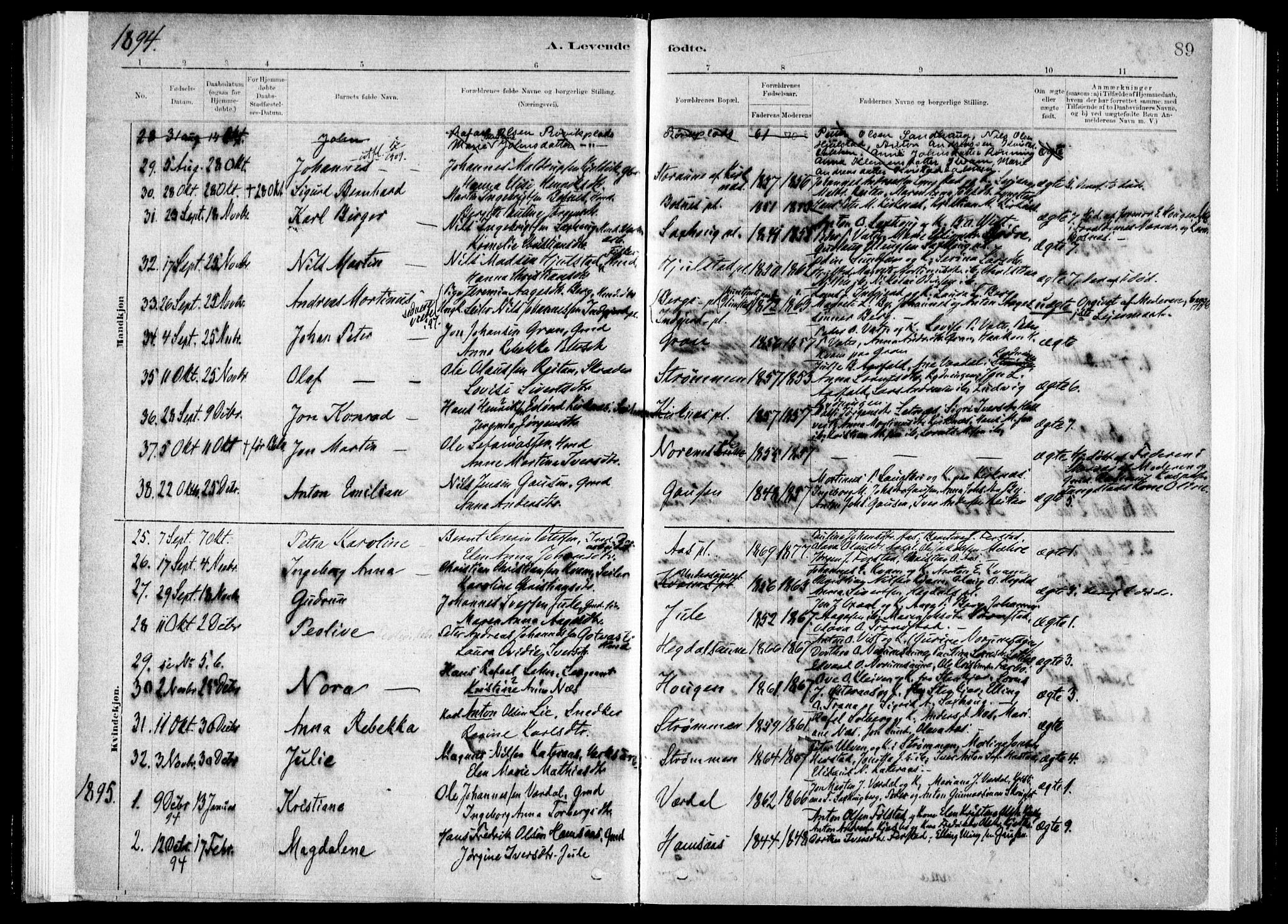 Ministerialprotokoller, klokkerbøker og fødselsregistre - Nord-Trøndelag, SAT/A-1458/730/L0285: Parish register (official) no. 730A10, 1879-1914, p. 89