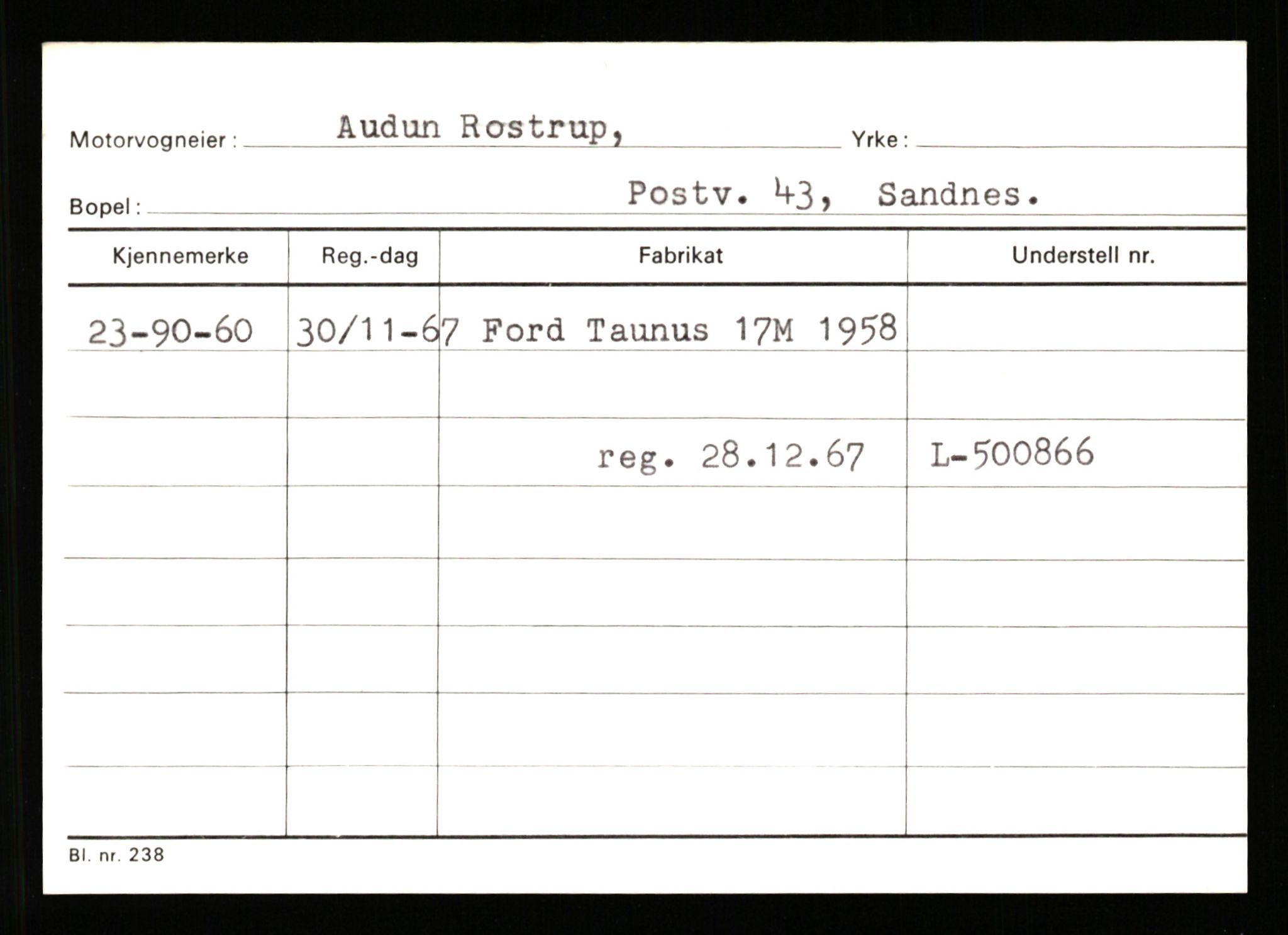 Stavanger trafikkstasjon, AV/SAST-A-101942/0/G/L0010: Registreringsnummer: 130000 - 239953, 1930-1971, p. 3147