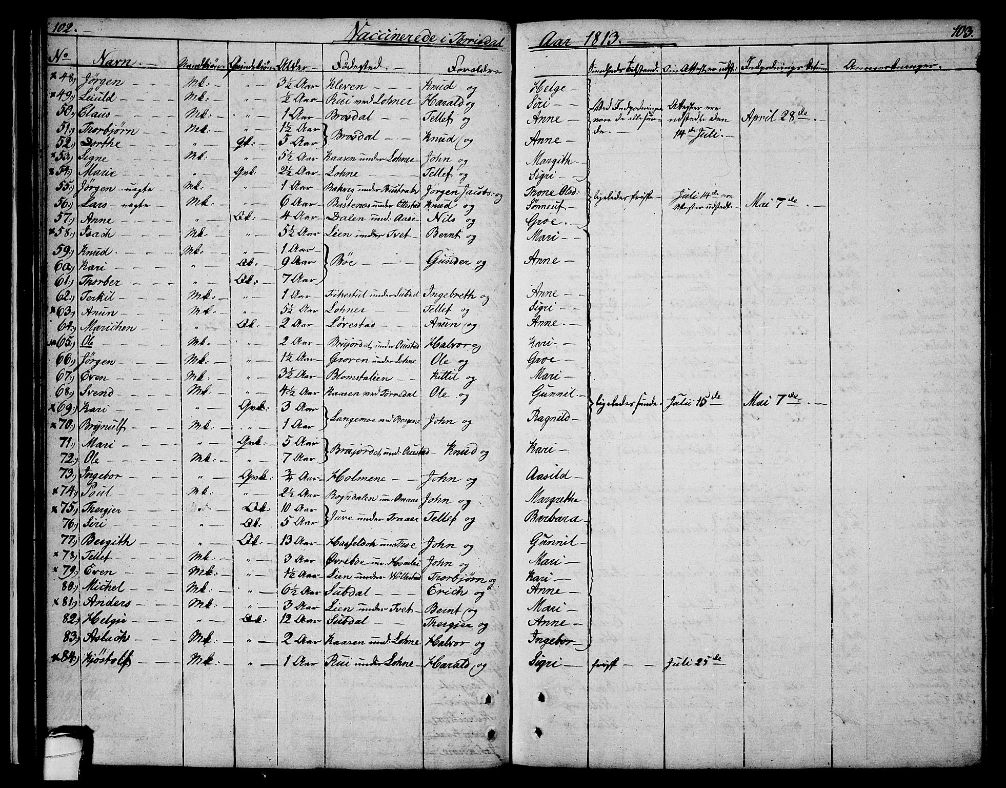Drangedal kirkebøker, AV/SAKO-A-258/F/Fa/L0004: Parish register (official) no. 4, 1802-1814, p. 102-103