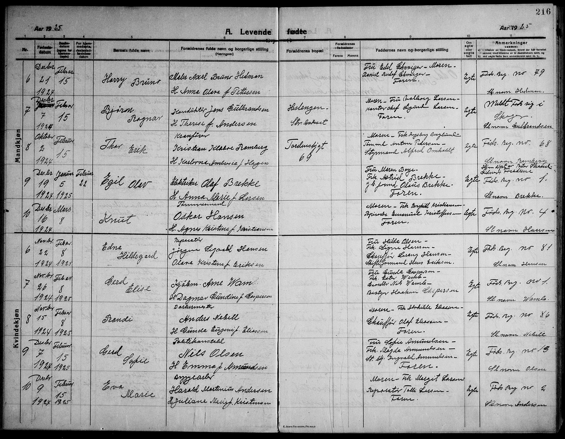 Strømsø kirkebøker, AV/SAKO-A-246/F/Fa/L0029: Parish register (official) no. I 27, 1915-1930, p. 216