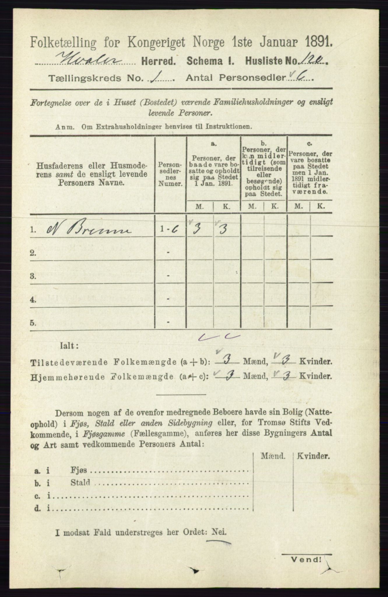 RA, 1891 census for 0111 Hvaler, 1891, p. 143