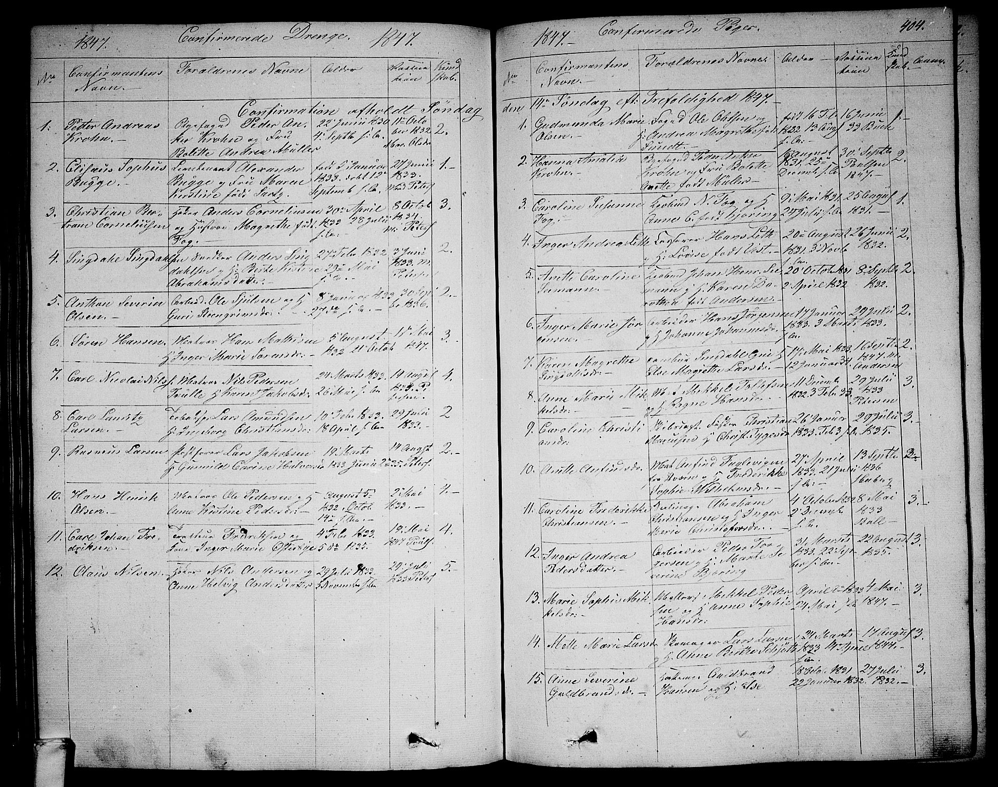 Larvik kirkebøker, SAKO/A-352/G/Ga/L0003b: Parish register (copy) no. I 3B, 1830-1870, p. 404