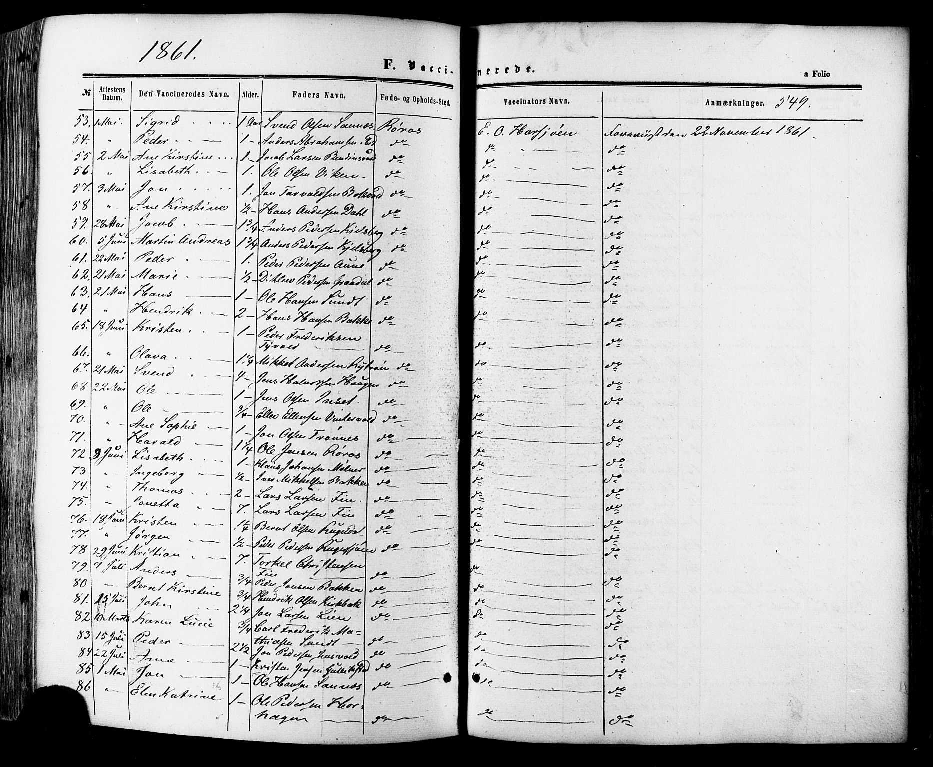 Ministerialprotokoller, klokkerbøker og fødselsregistre - Sør-Trøndelag, AV/SAT-A-1456/681/L0932: Parish register (official) no. 681A10, 1860-1878, p. 549