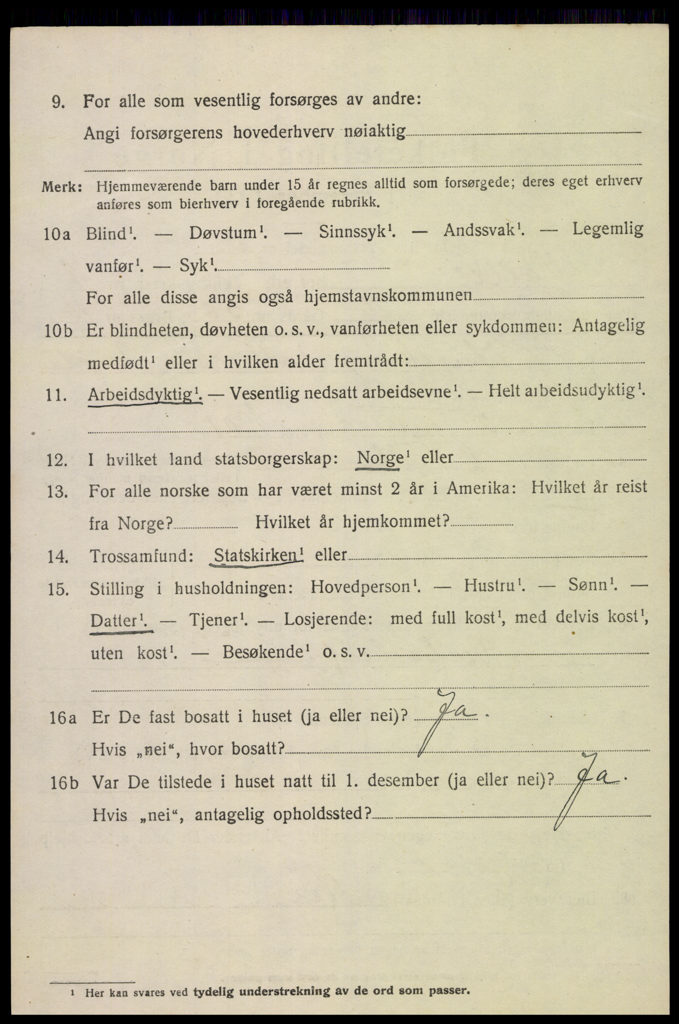 SAK, 1920 census for Valle, 1920, p. 750