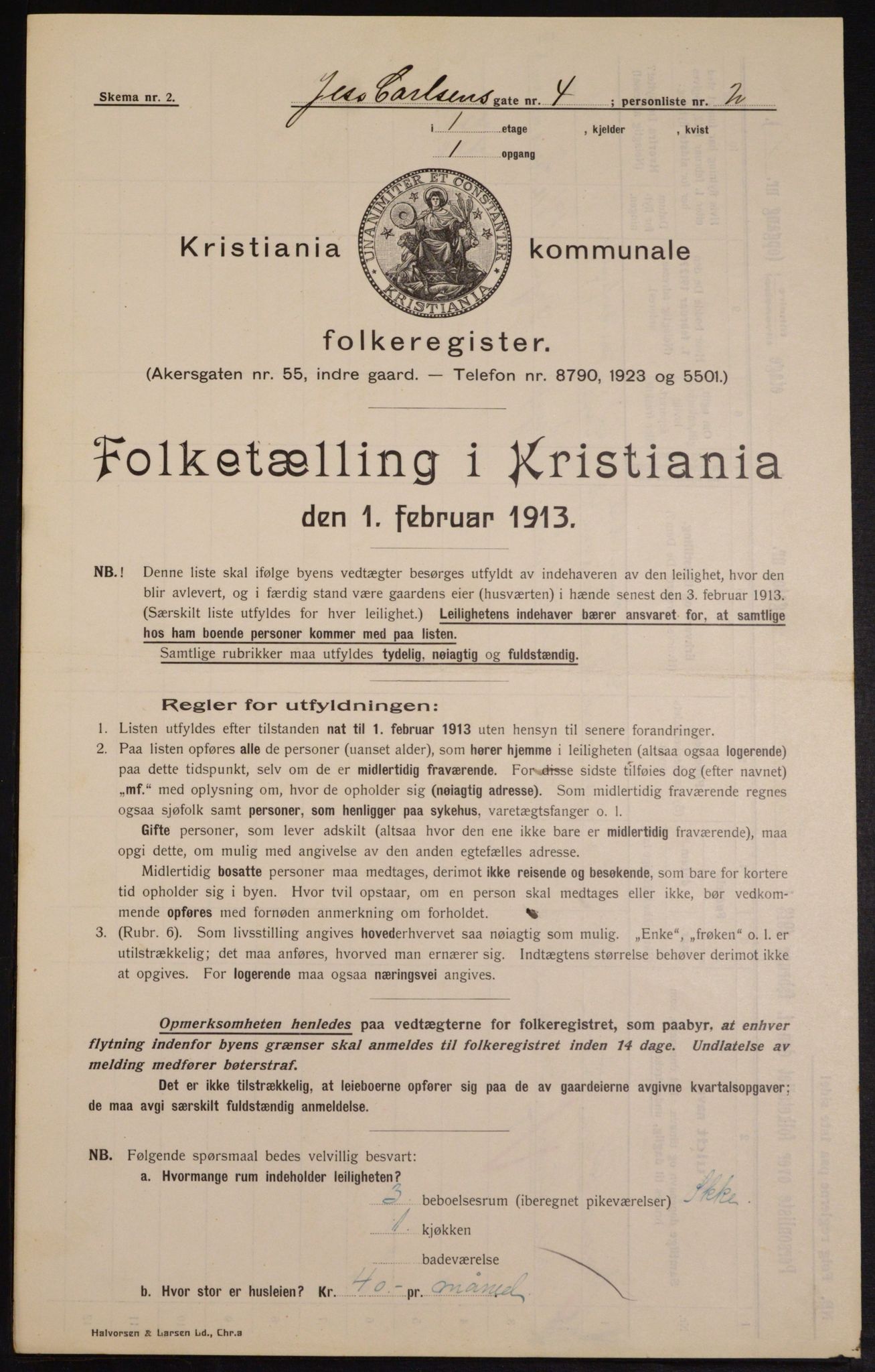 OBA, Municipal Census 1913 for Kristiania, 1913, p. 46766