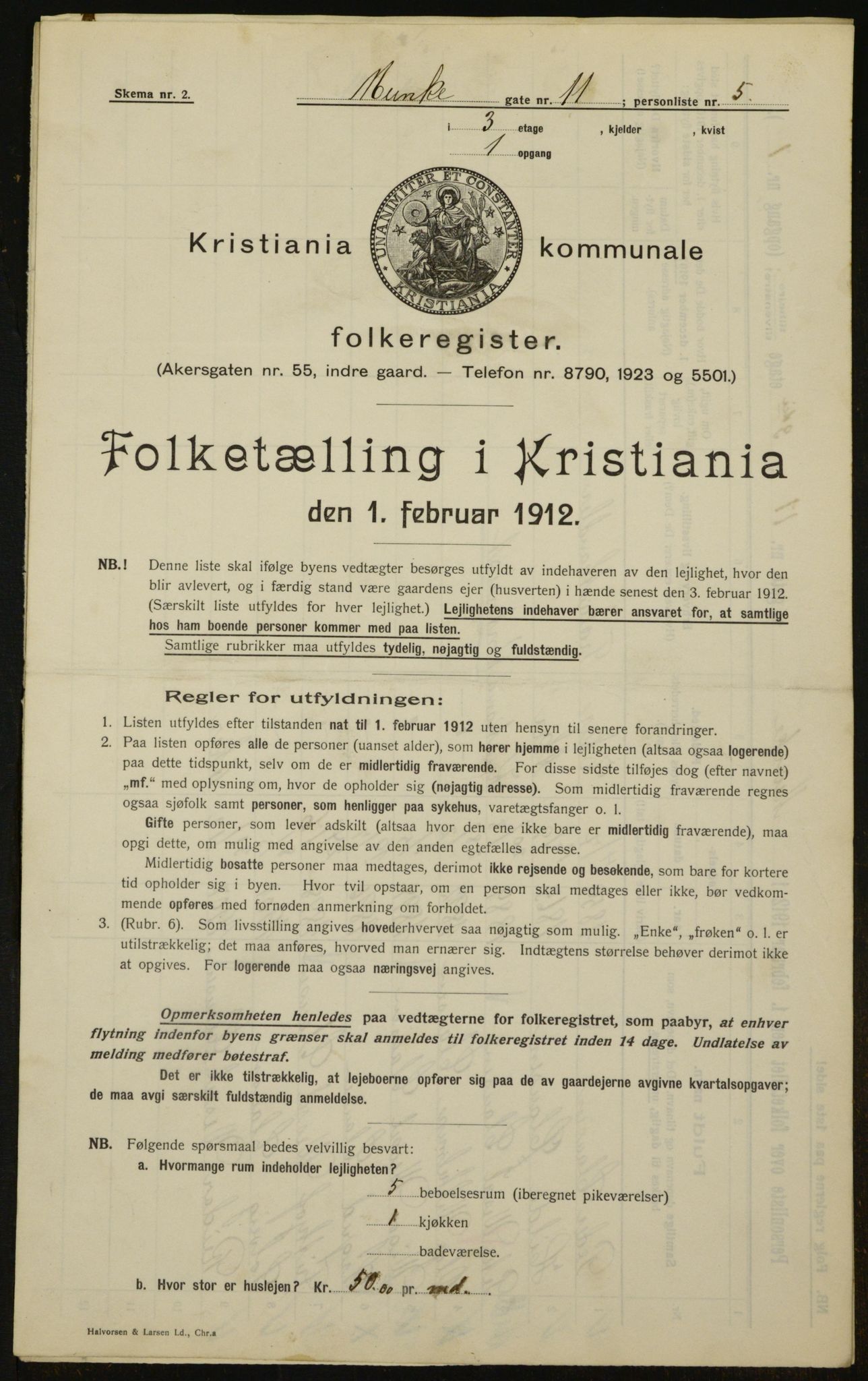 OBA, Municipal Census 1912 for Kristiania, 1912, p. 68618