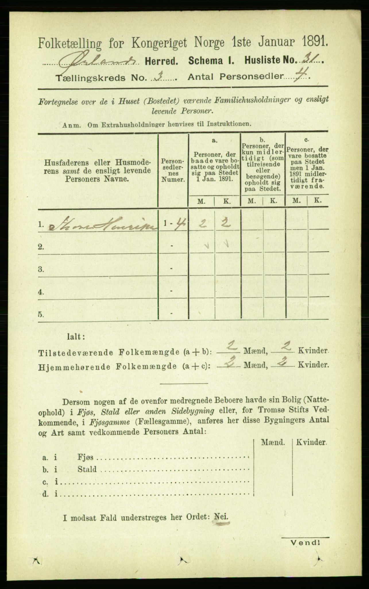 RA, 1891 census for 1621 Ørland, 1891, p. 955