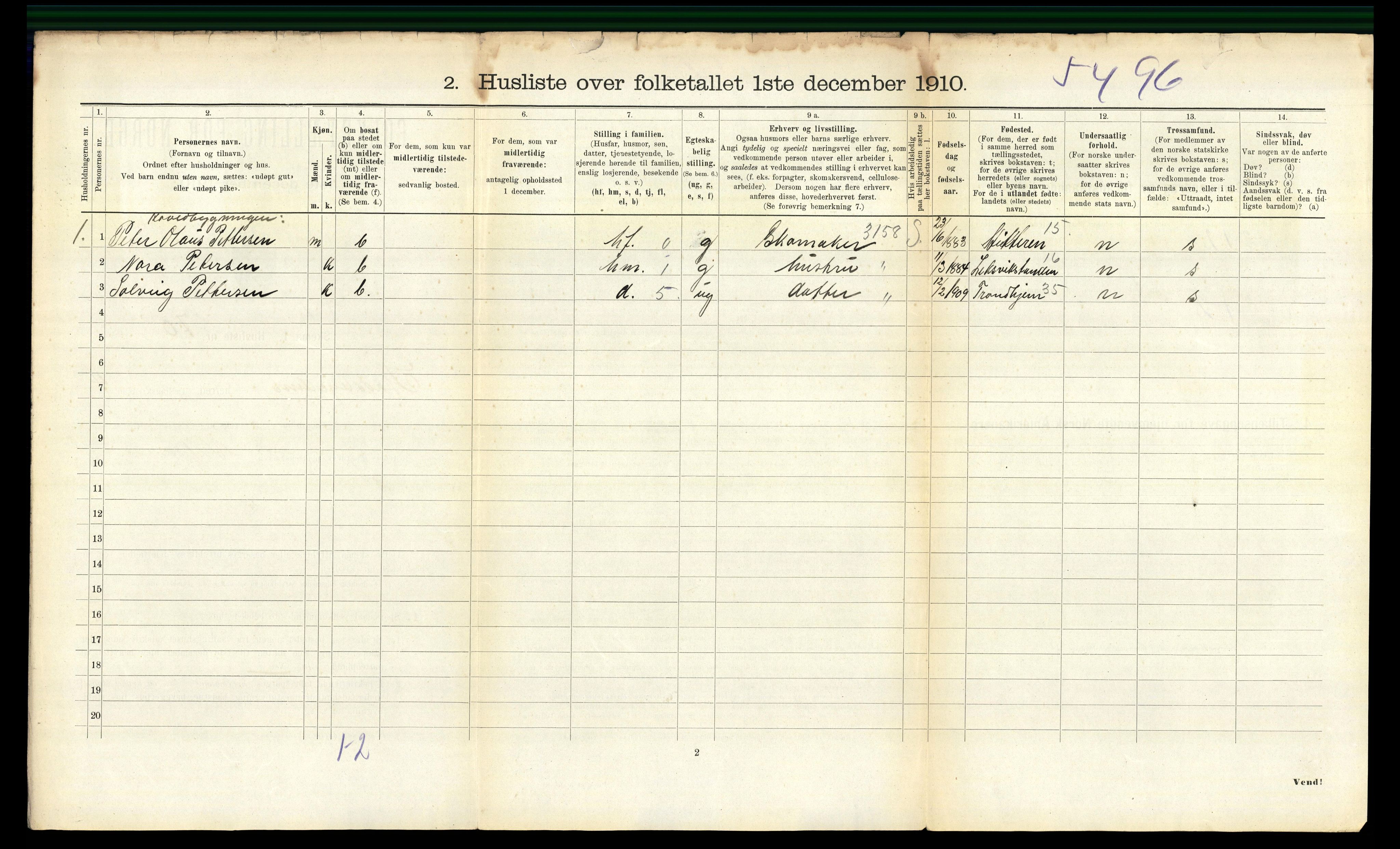 RA, 1910 census for Stadsbygd, 1910, p. 388