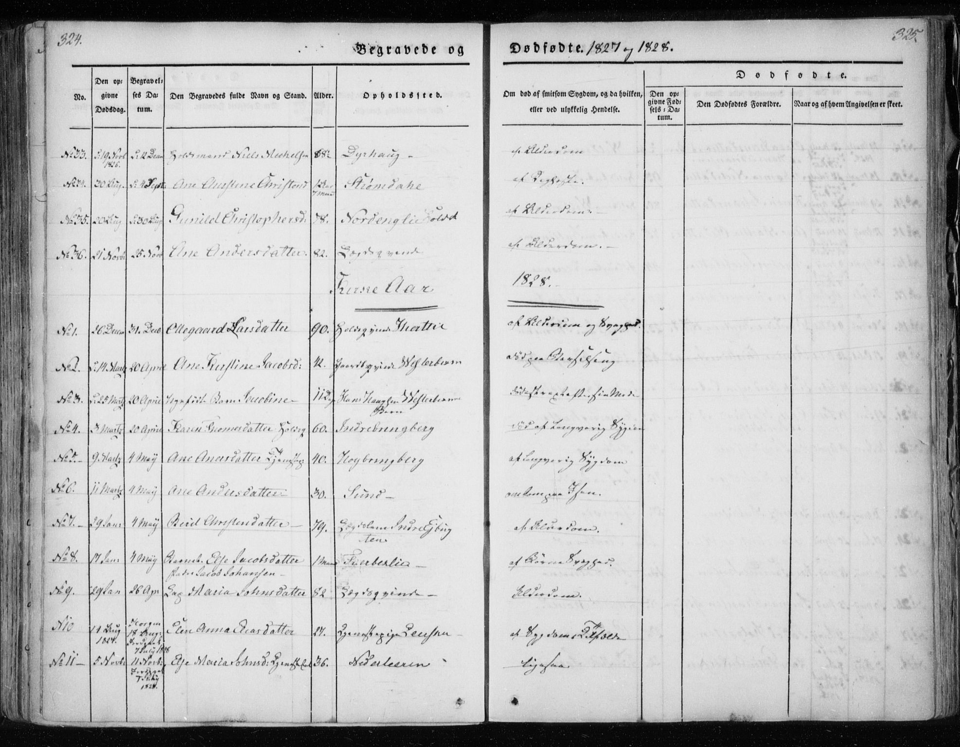 Ministerialprotokoller, klokkerbøker og fødselsregistre - Nordland, AV/SAT-A-1459/825/L0354: Parish register (official) no. 825A08, 1826-1841, p. 324-325