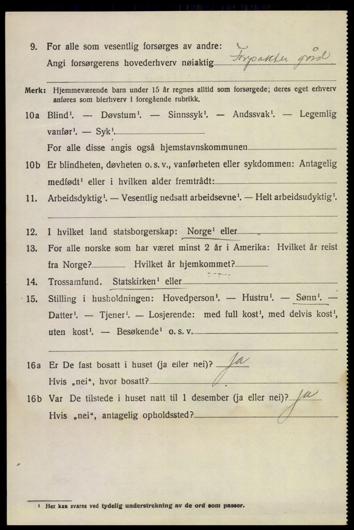 SAKO, 1920 census for Gransherad, 1920, p. 1409