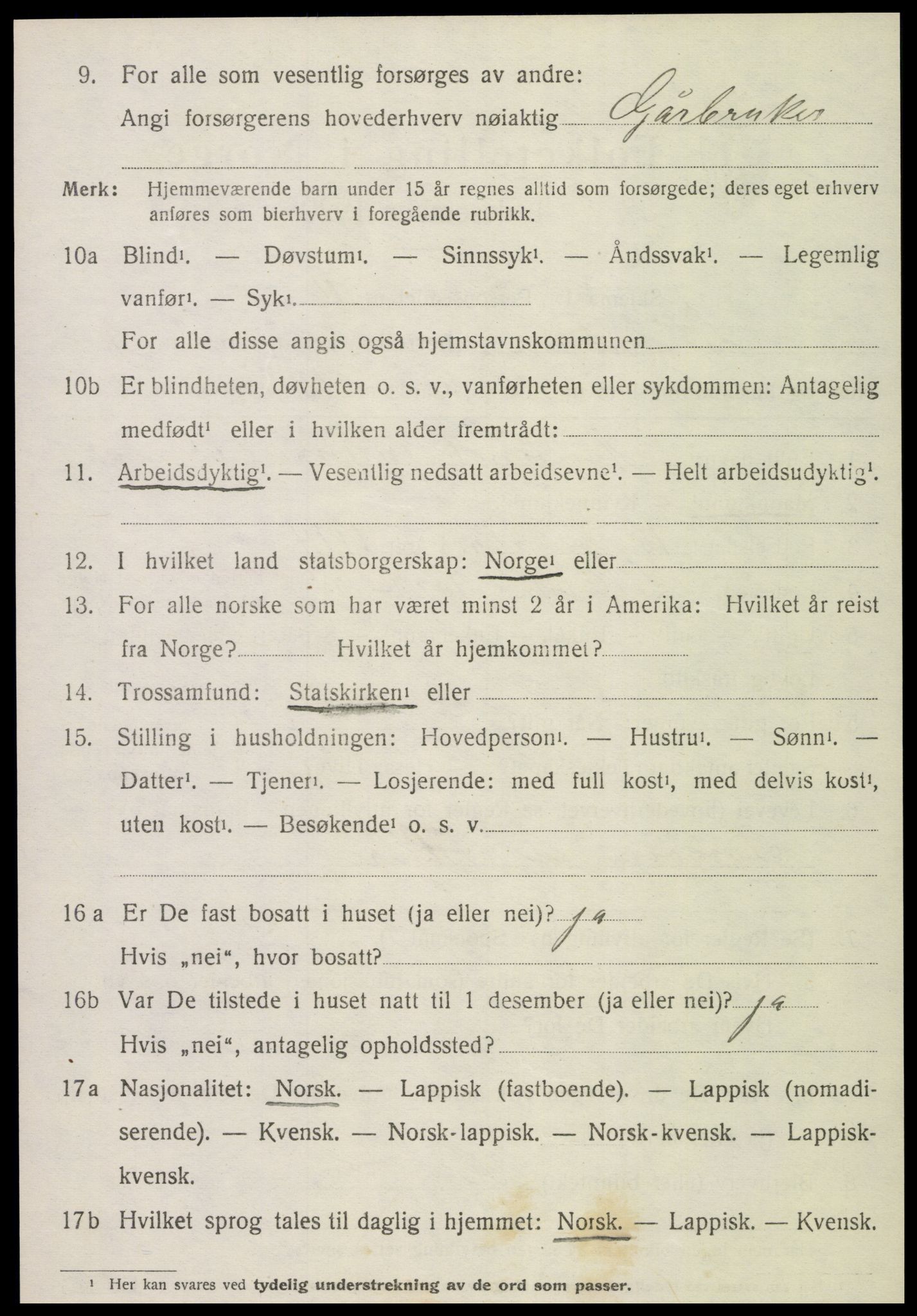 SAT, 1920 census for Leksvik, 1920, p. 7039