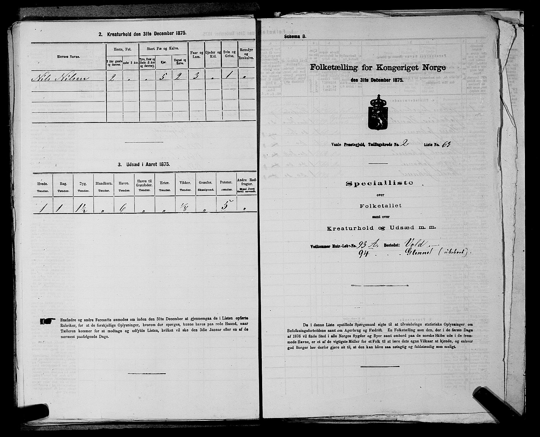 SAKO, 1875 census for 0716P Våle, 1875, p. 353