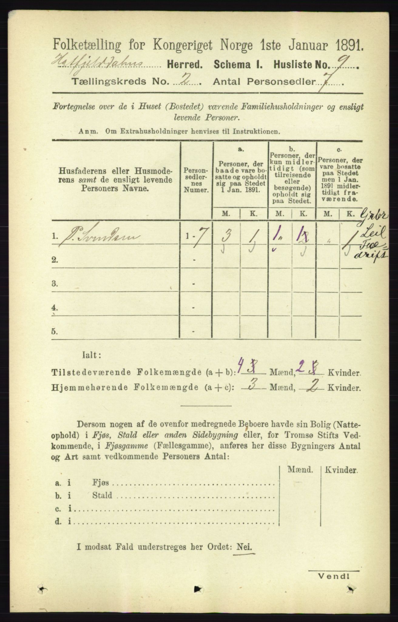 RA, 1891 census for 1826 Hattfjelldal, 1891, p. 259