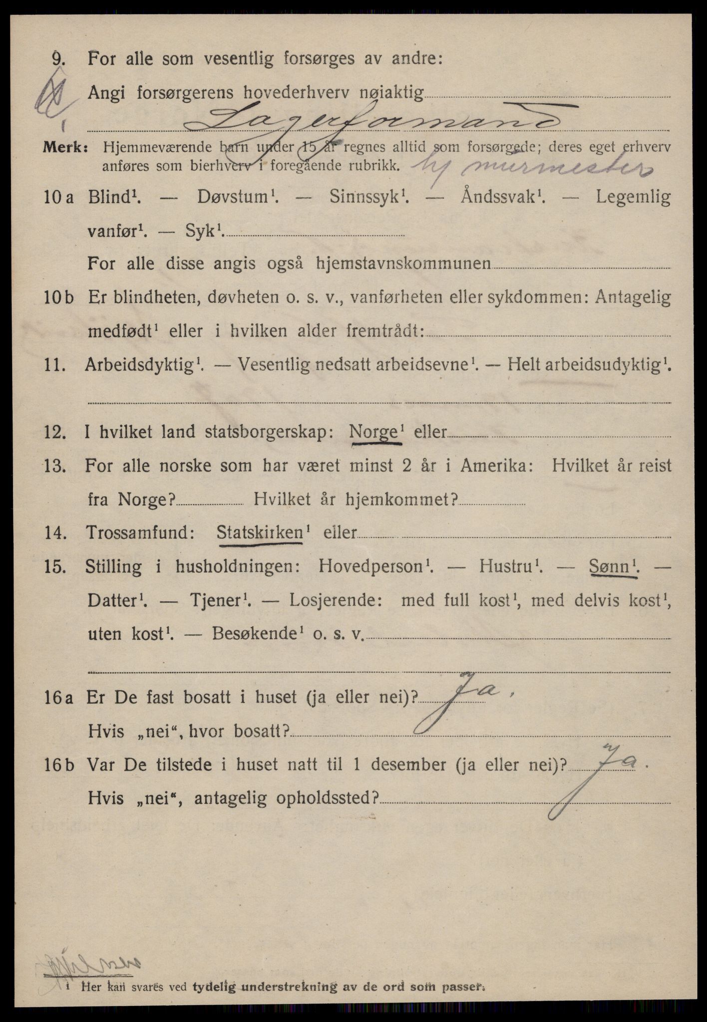 SAT, 1920 census for Kristiansund, 1920, p. 14898