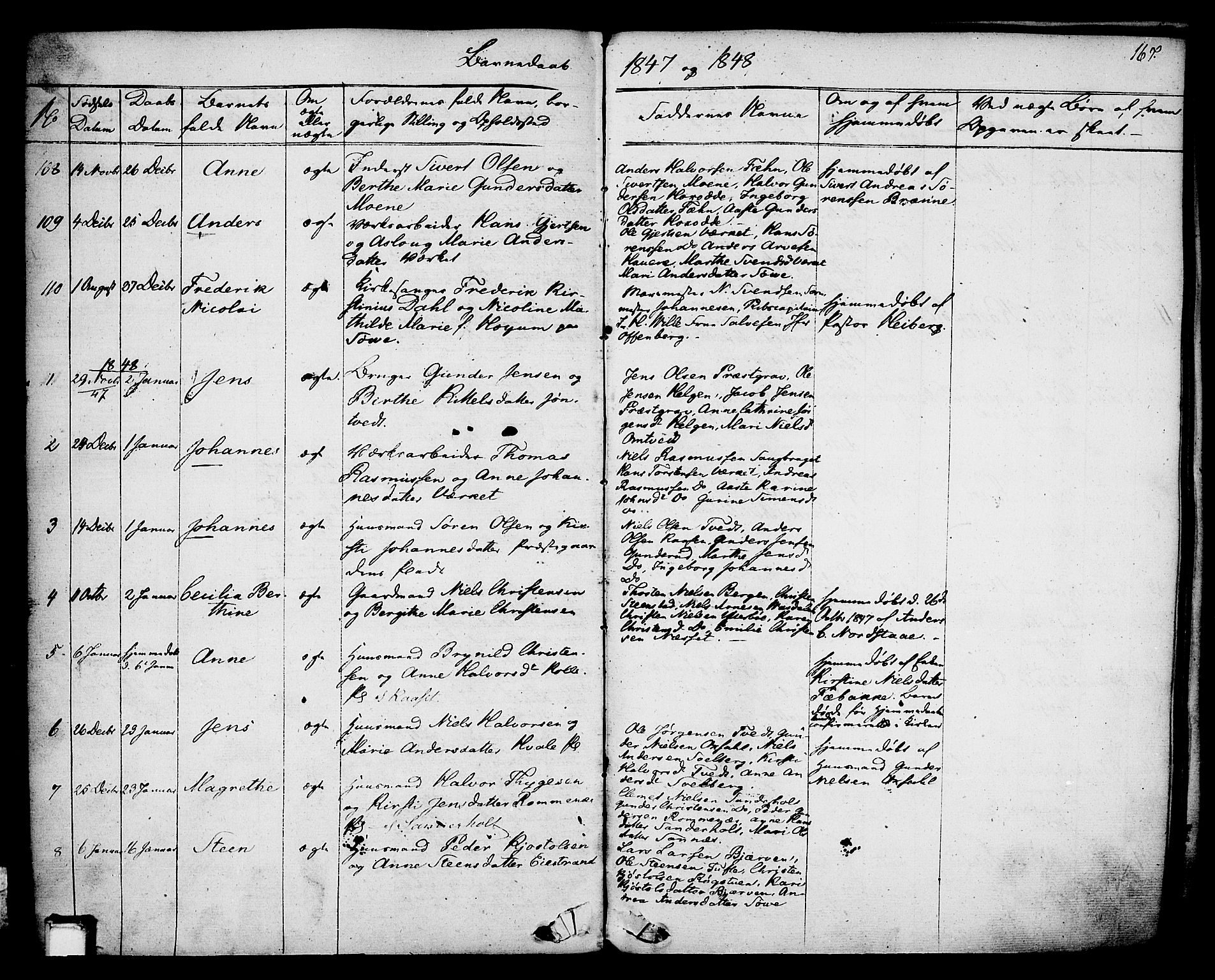 Holla kirkebøker, SAKO/A-272/F/Fa/L0004: Parish register (official) no. 4, 1830-1848, p. 167