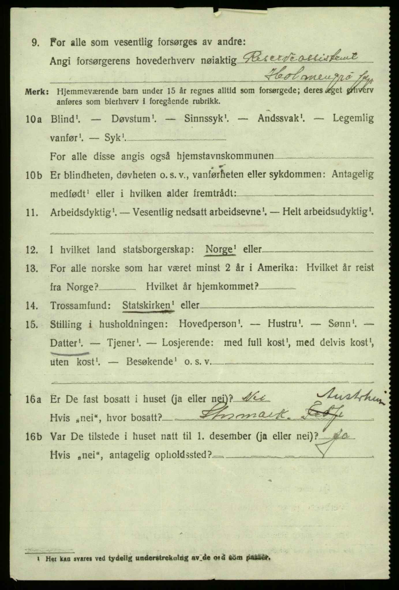 SAB, 1920 census for Austrheim, 1920, p. 5965