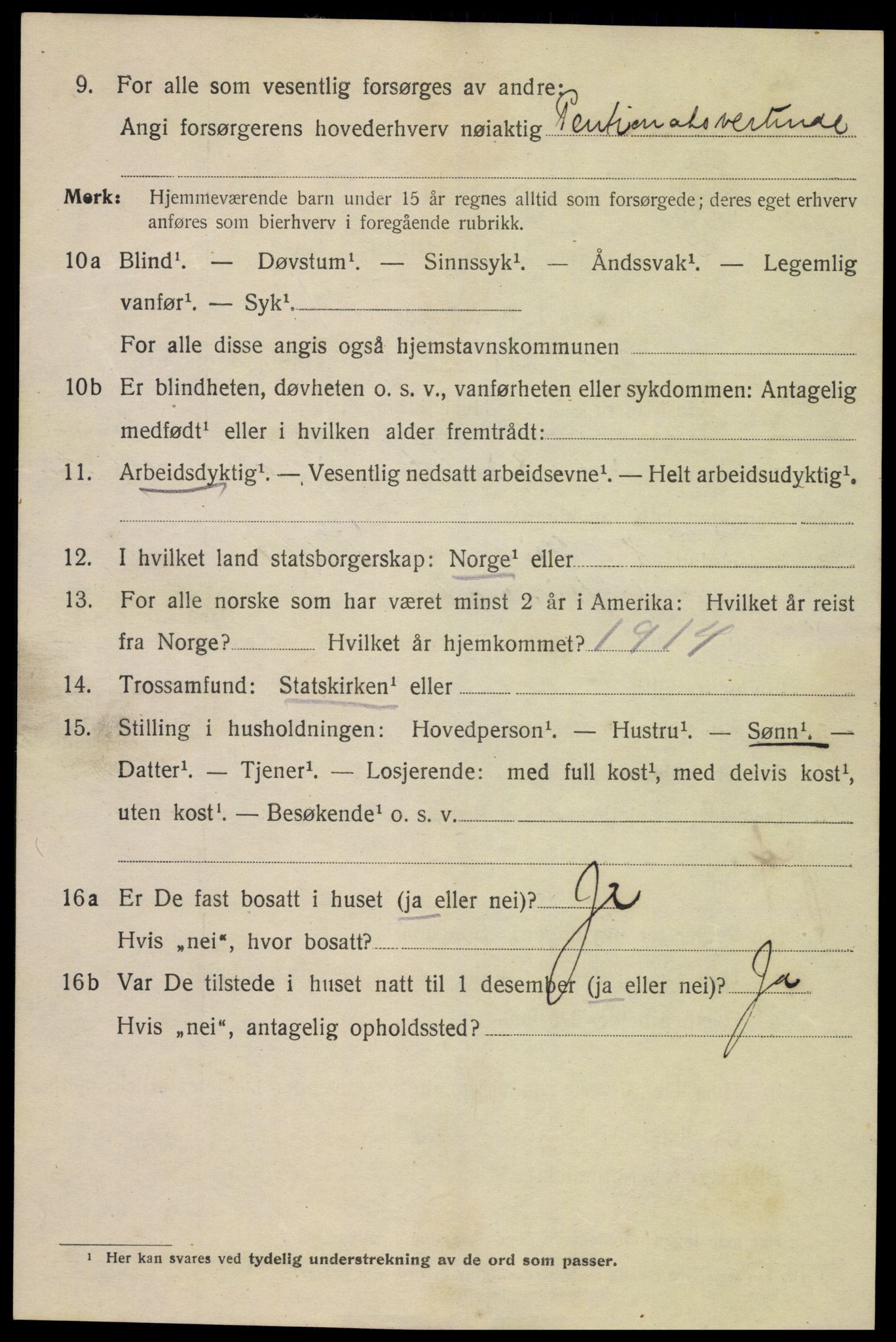 SAK, 1920 census for Mandal, 1920, p. 7038