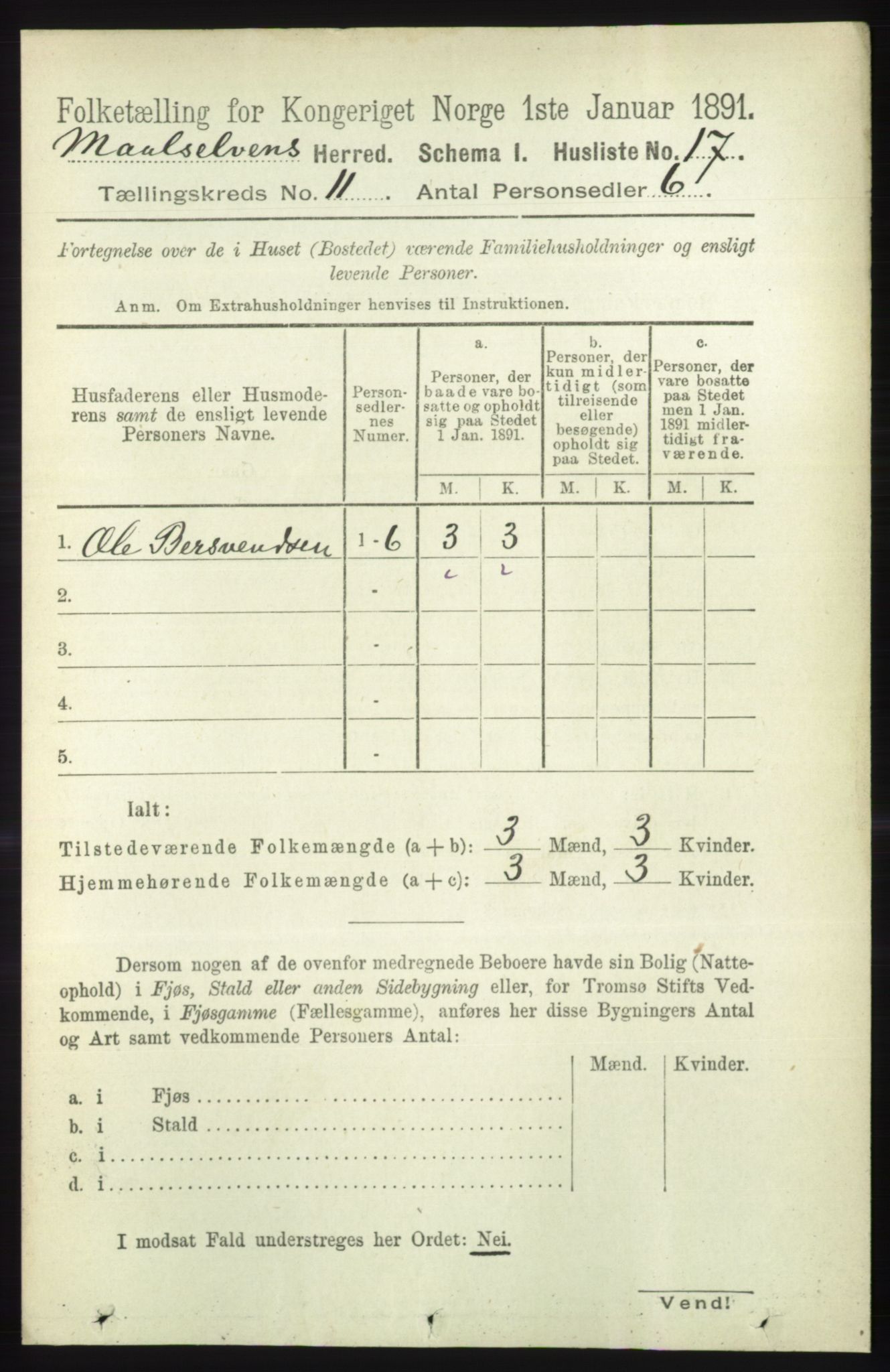 RA, 1891 census for 1924 Målselv, 1891, p. 3208