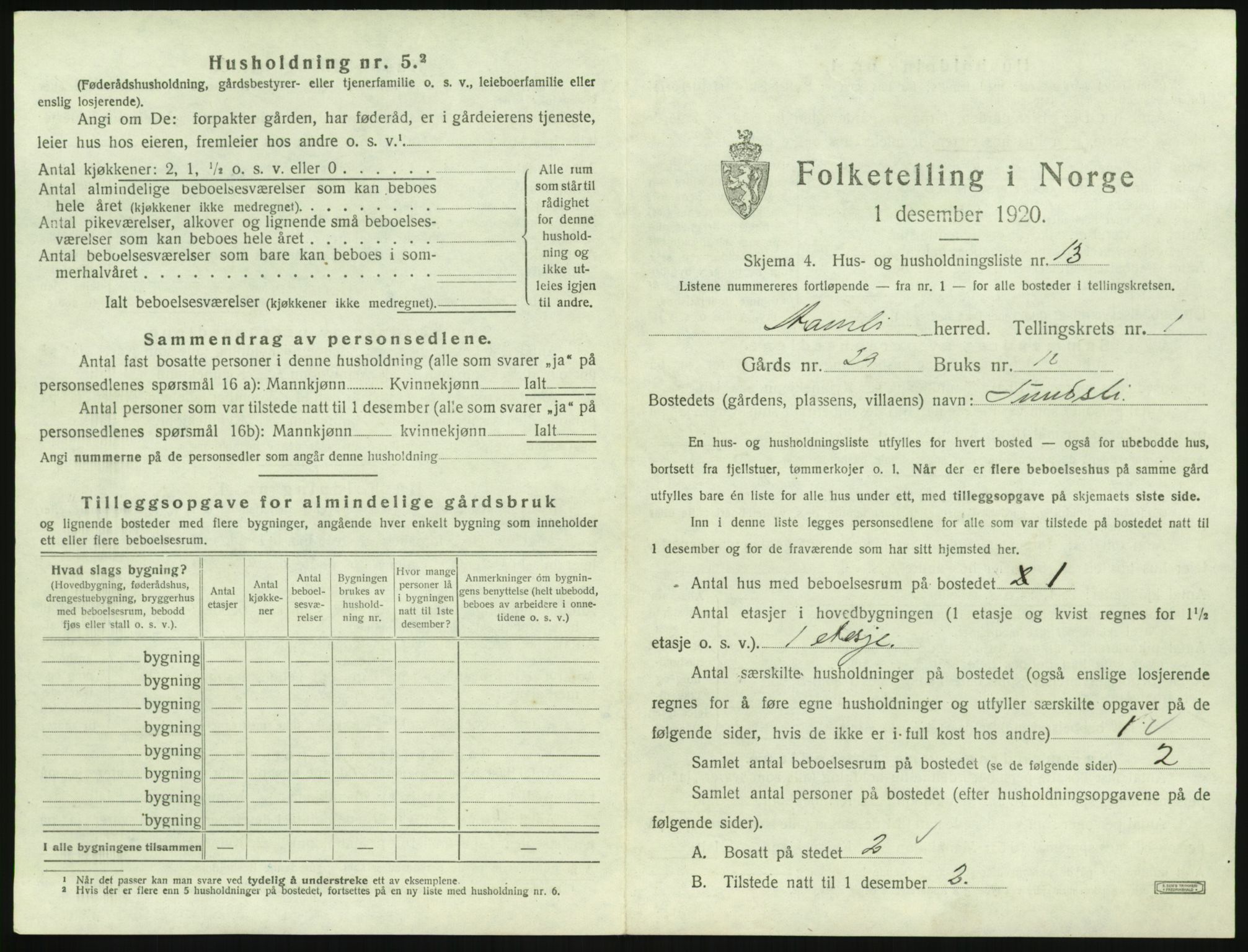 SAK, 1920 census for Åmli, 1920, p. 67