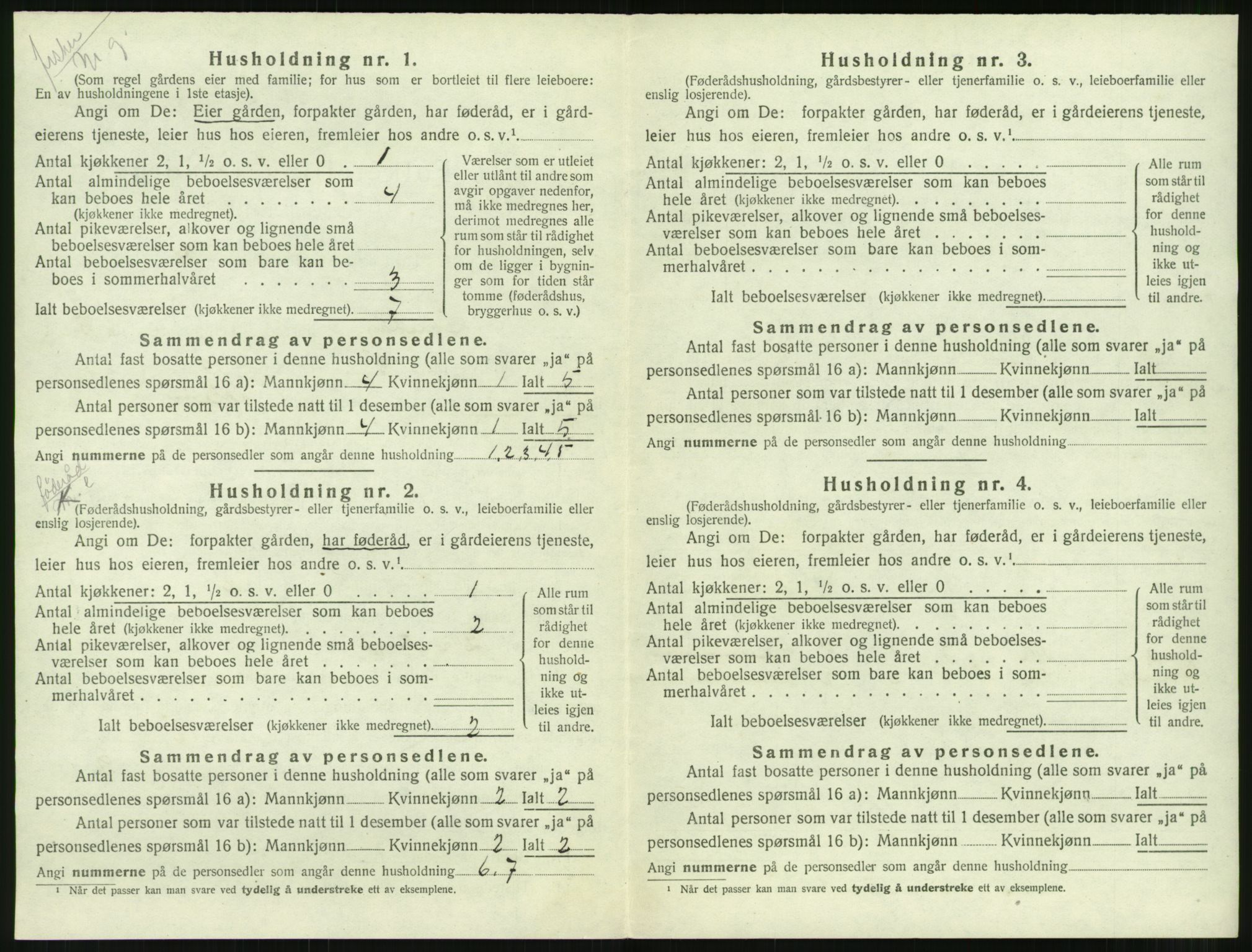 SAT, 1920 census for Sandøy, 1920, p. 249