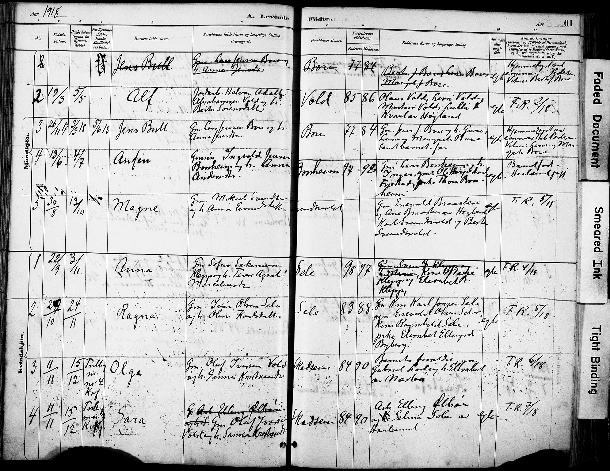 Klepp sokneprestkontor, SAST/A-101803/001/3/30BA/L0008: Parish register (official) no. A 9, 1886-1919, p. 61