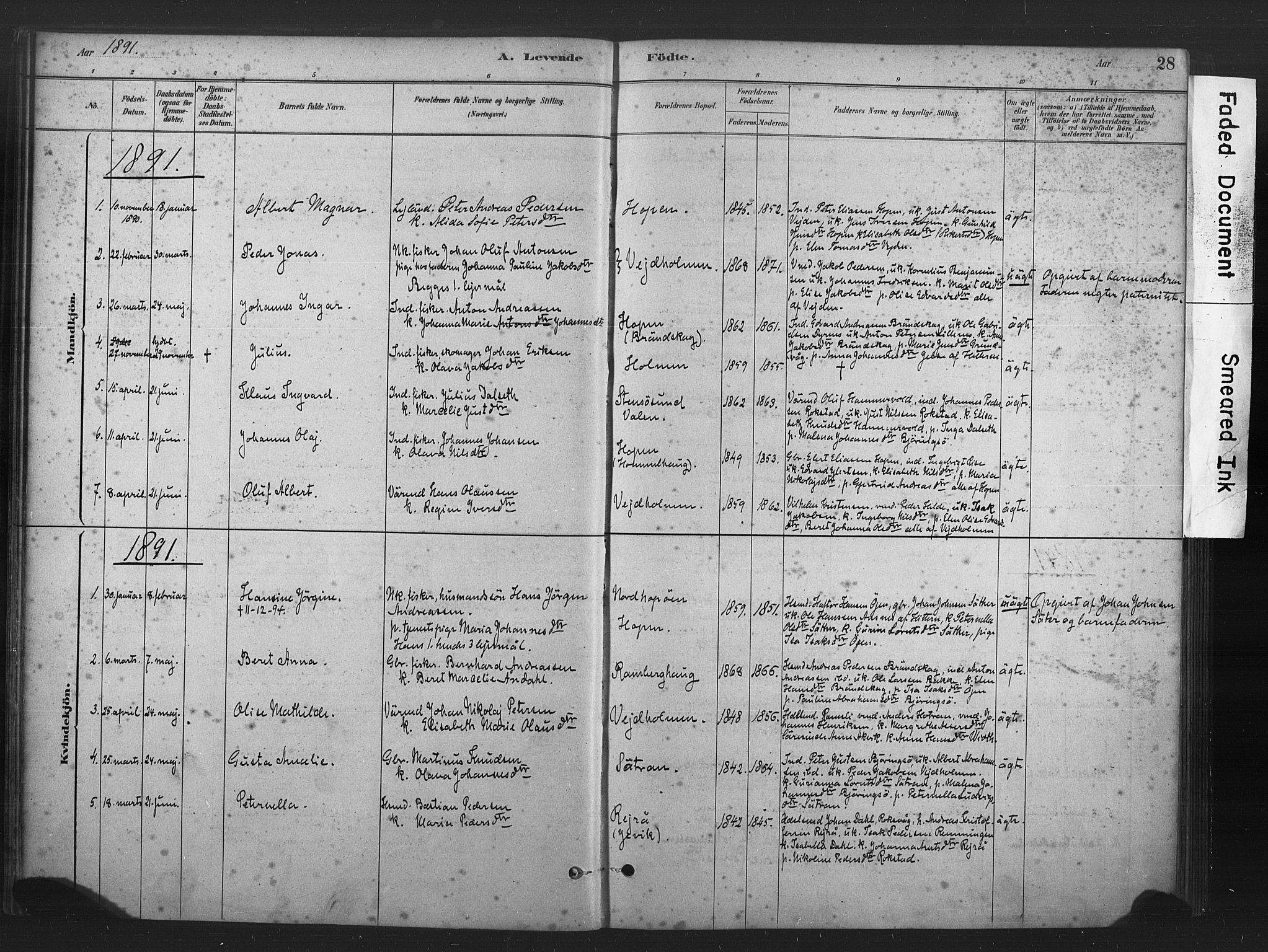 Ministerialprotokoller, klokkerbøker og fødselsregistre - Møre og Romsdal, AV/SAT-A-1454/583/L0954: Parish register (official) no. 583A01, 1880-1906, p. 28