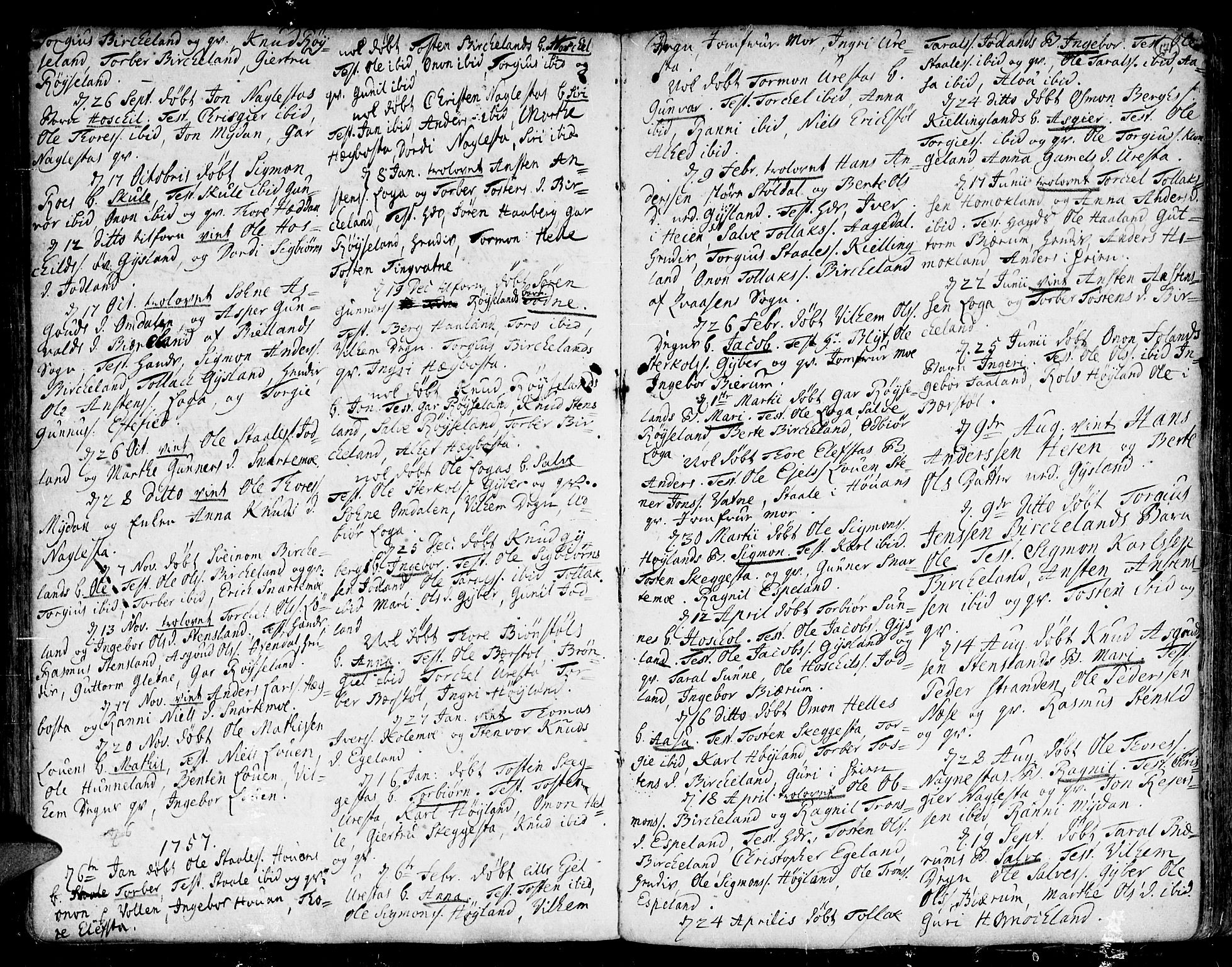 Kvinesdal sokneprestkontor, SAK/1111-0026/F/Fa/Fab/L0001: Parish register (official) no. A 1 /3, 1710-1760, p. 171