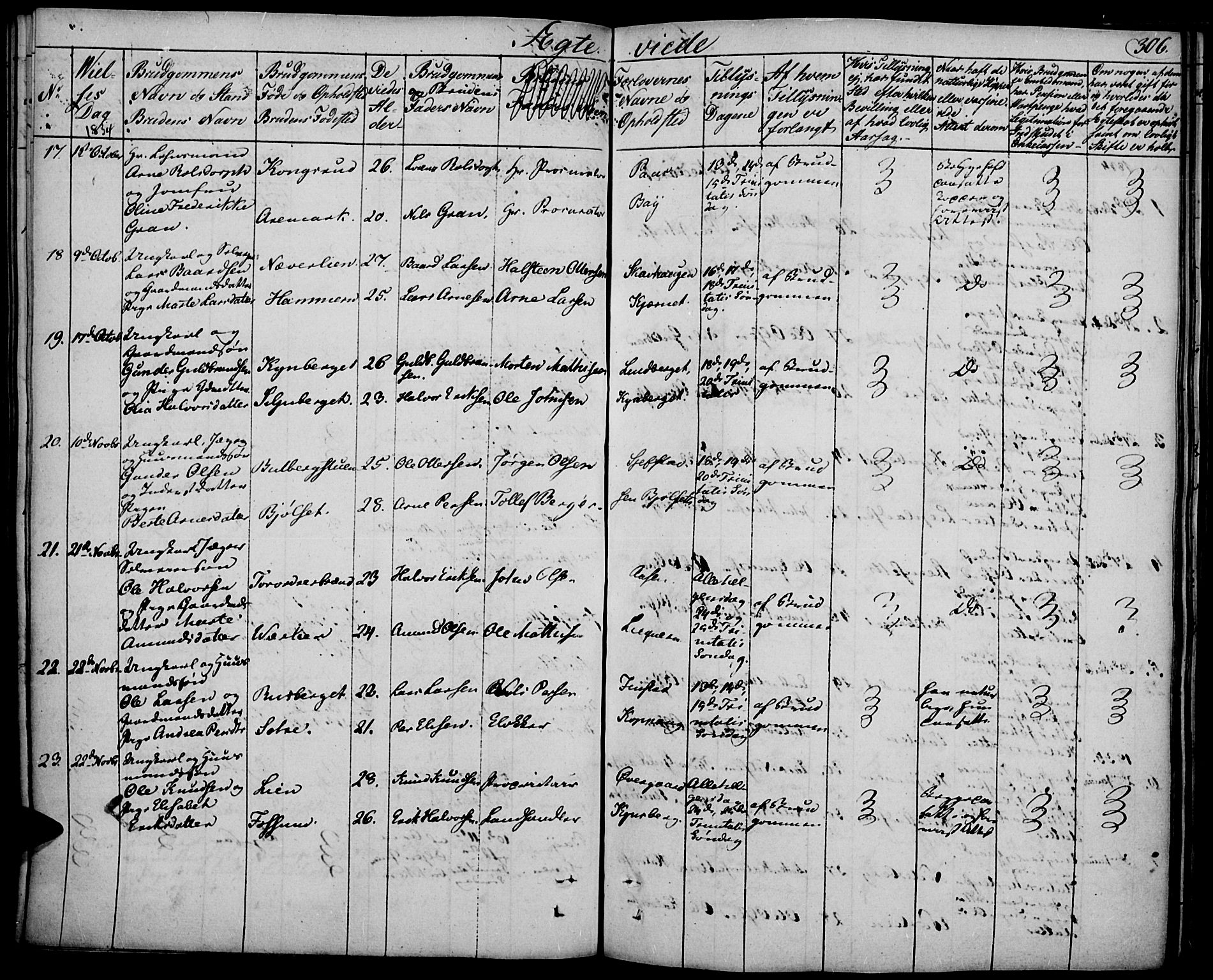 Elverum prestekontor, AV/SAH-PREST-044/H/Ha/Haa/L0008: Parish register (official) no. 8, 1830-1842, p. 306