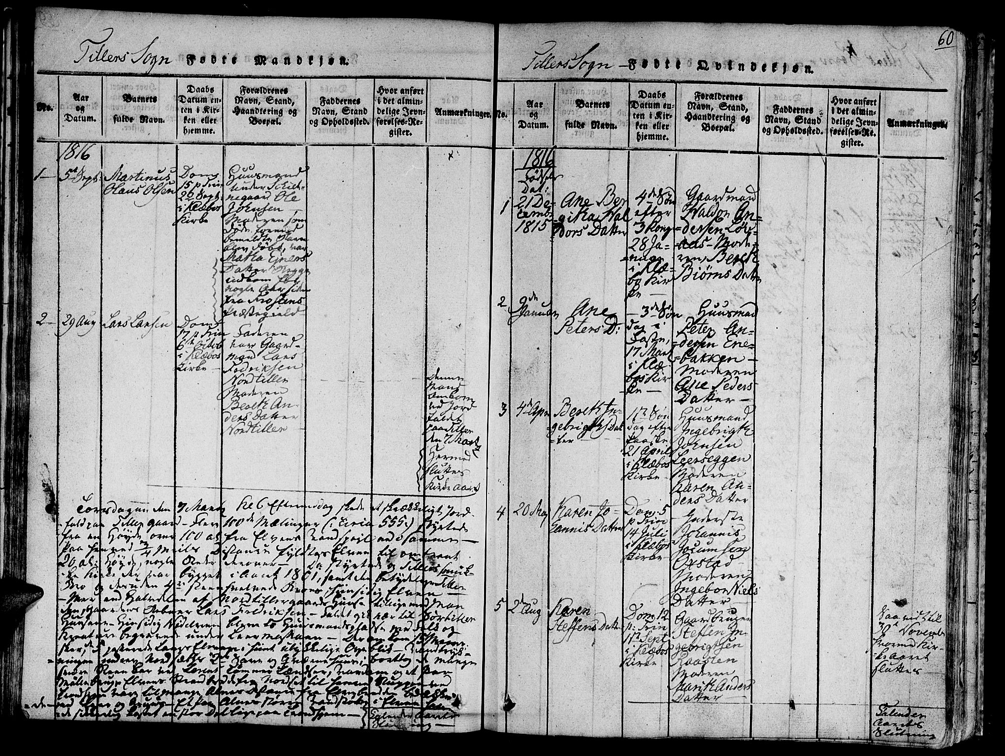 Ministerialprotokoller, klokkerbøker og fødselsregistre - Sør-Trøndelag, AV/SAT-A-1456/618/L0440: Parish register (official) no. 618A04 /2, 1816-1843, p. 60