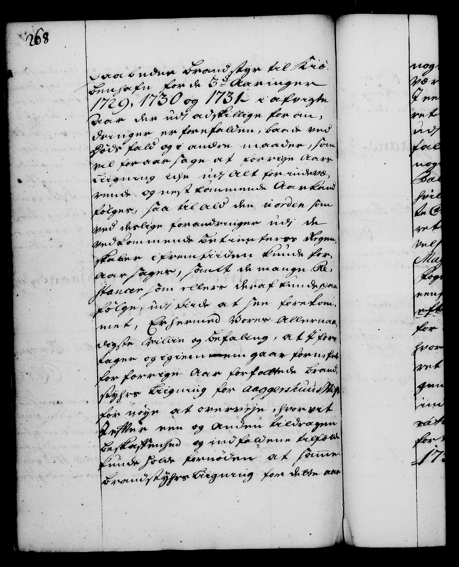 Rentekammeret, Kammerkanselliet, AV/RA-EA-3111/G/Gg/Gga/L0003: Norsk ekspedisjonsprotokoll med register (merket RK 53.3), 1727-1734, p. 268