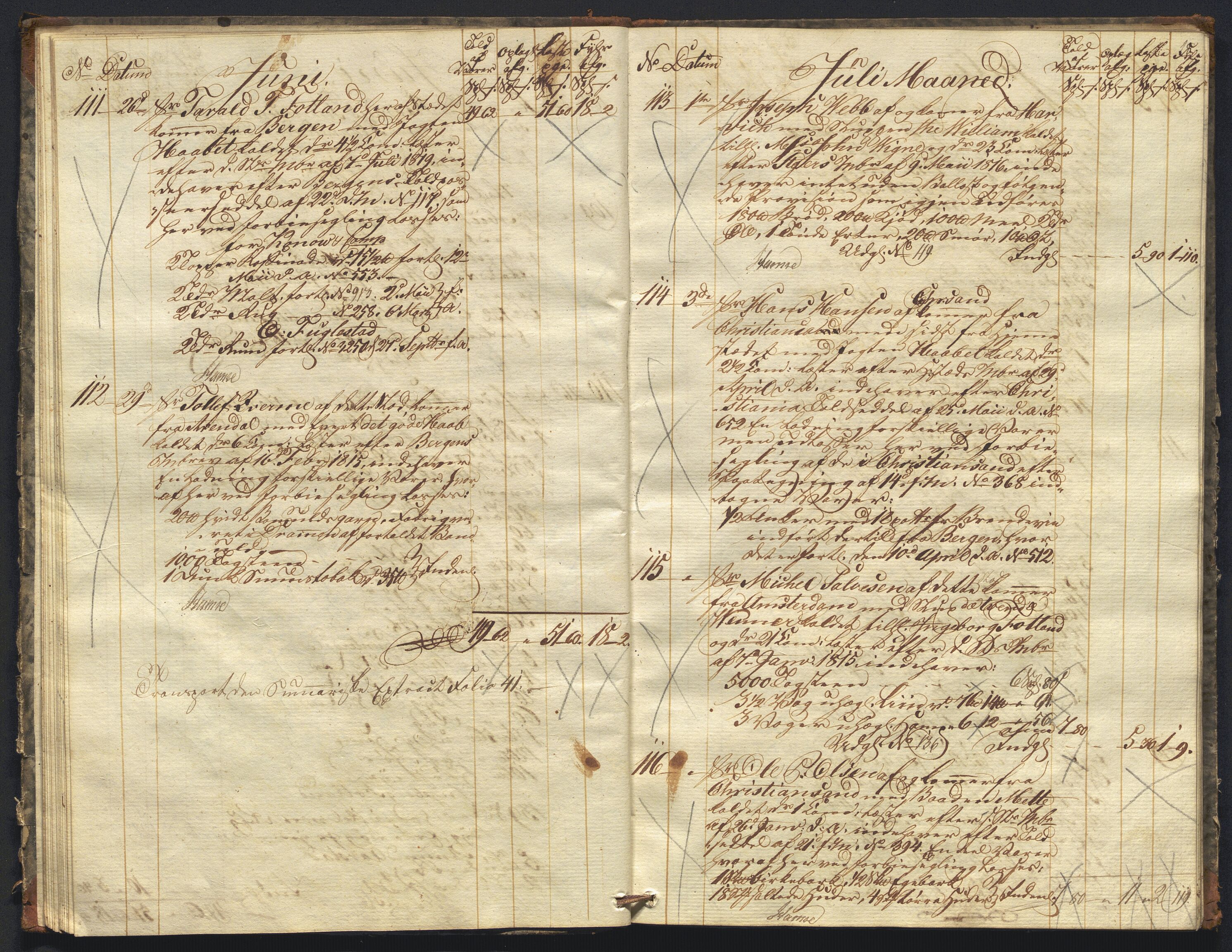 Revisjonsdepartementet, 2. revisjonskontor, AV/RA-S-1115/E/E010/L0060: Egersund: Tollbok, 1820, p. 17b-18a
