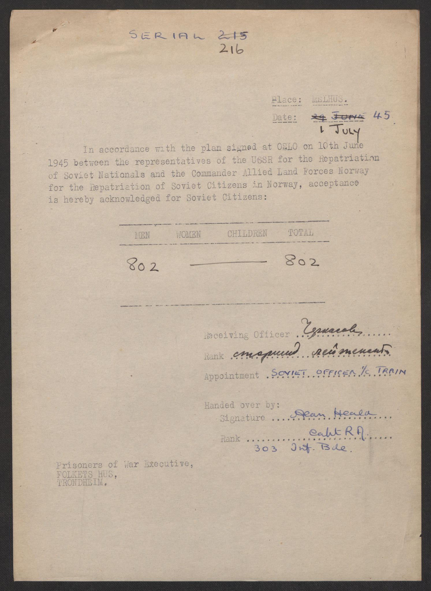 Flyktnings- og fangedirektoratet, Repatrieringskontoret, AV/RA-S-1681/D/Db/L0017: Displaced Persons (DPs) og sivile tyskere, 1945-1948, p. 302