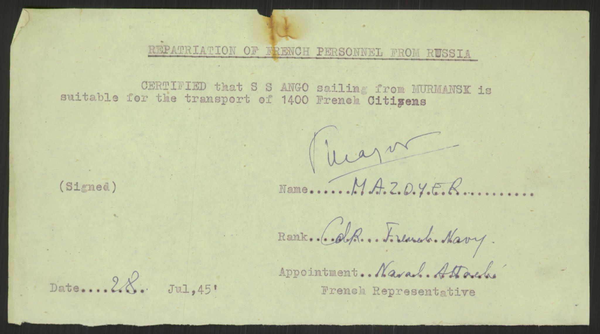 Flyktnings- og fangedirektoratet, Repatrieringskontoret, RA/S-1681/D/Db/L0023: Displaced Persons (DPs) og sivile tyskere, 1945-1948, p. 329