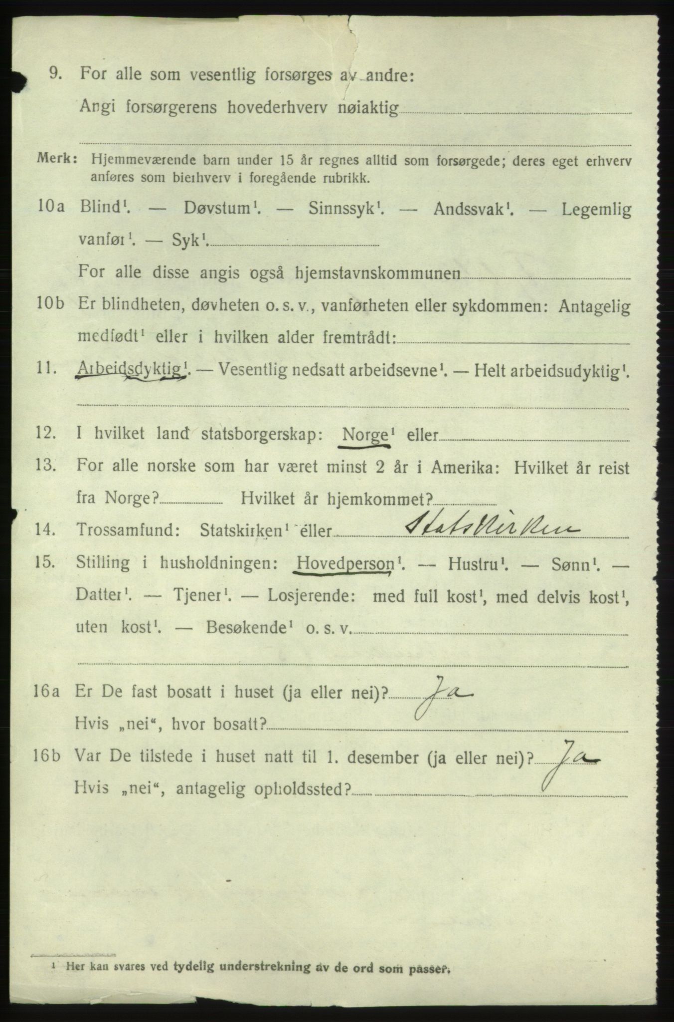 SAB, 1920 census for Fjelberg, 1920, p. 3510