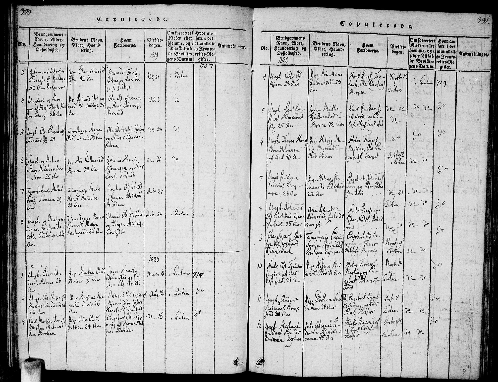Vestby prestekontor Kirkebøker, SAO/A-10893/G/Ga/L0001: Parish register (copy) no. I 1, 1814-1827, p. 390-391