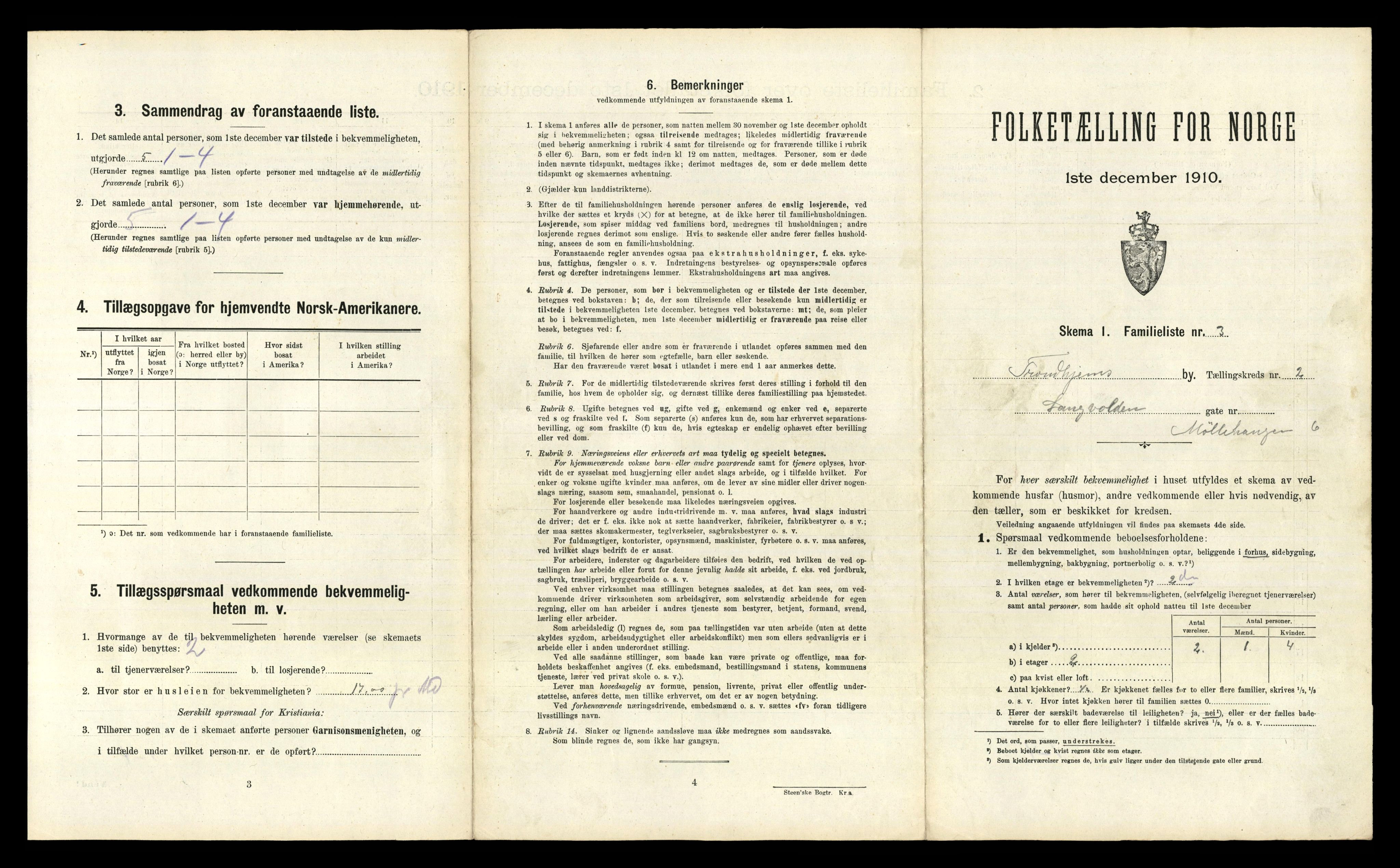 RA, 1910 census for Trondheim, 1910, p. 1053